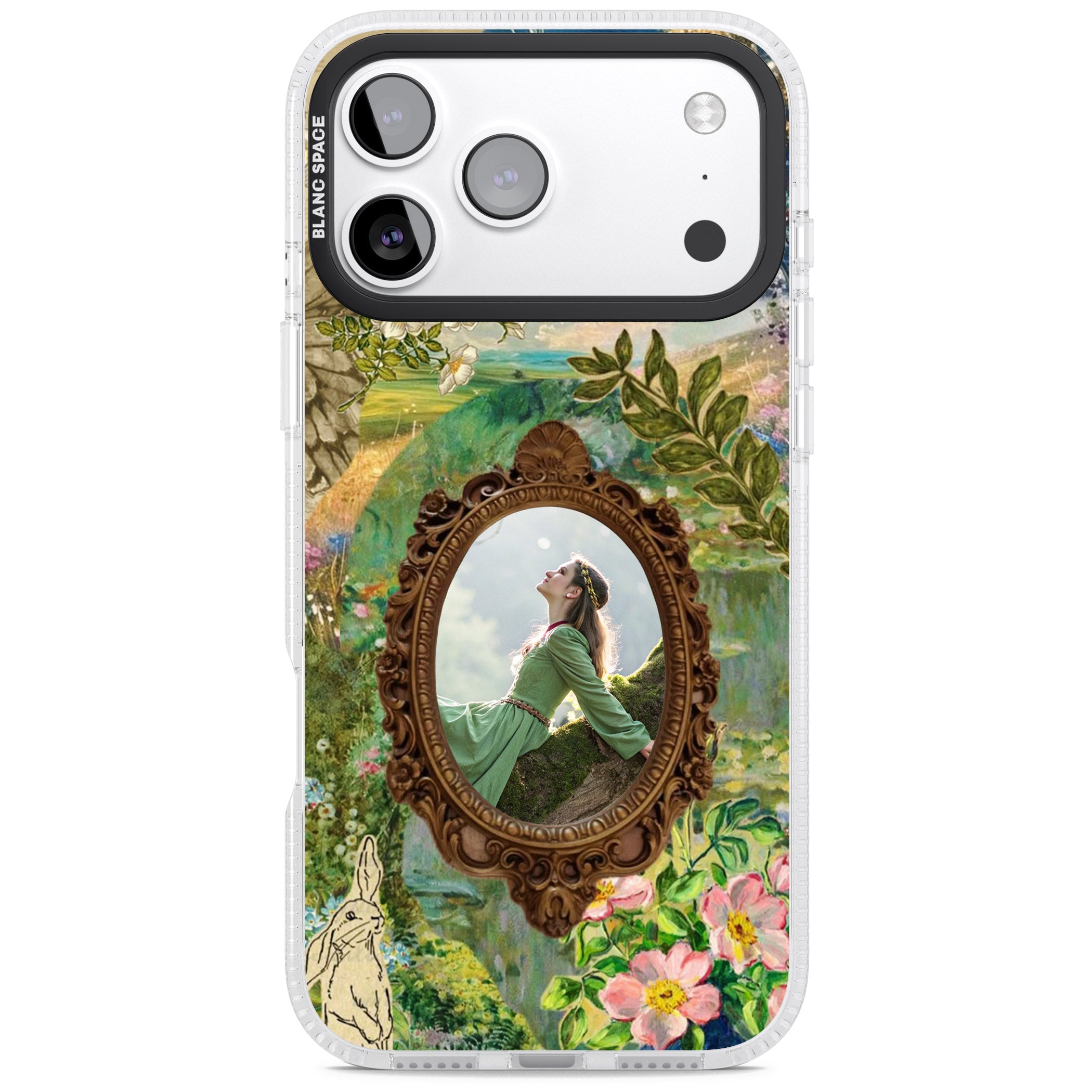 Personalised Meadow Frame iPhone 17 Pro Max Impact Air Clear Phone Case