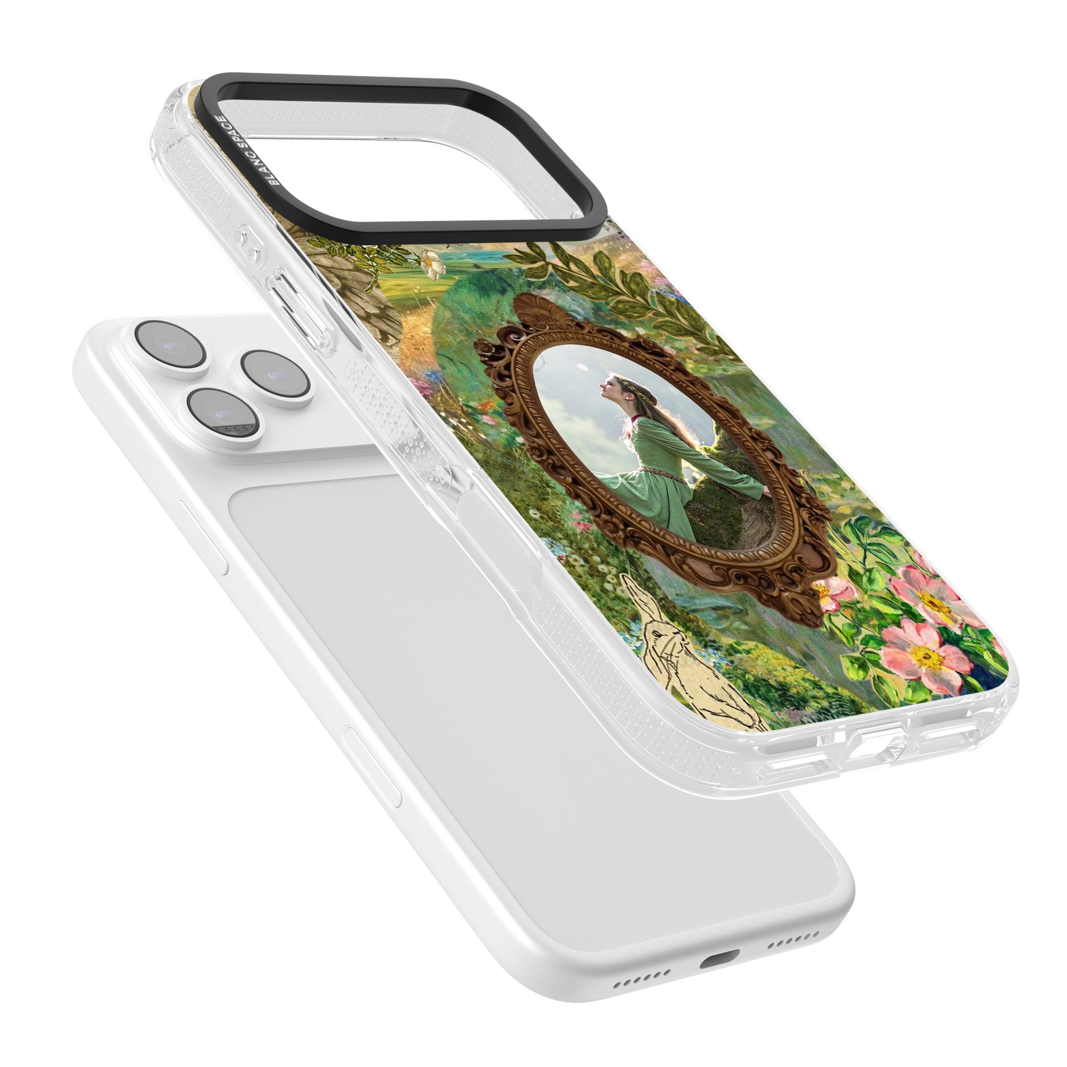 Personalised Meadow Frame iPhone 17 Pro Max Impact Air Clear Phone Case Colours