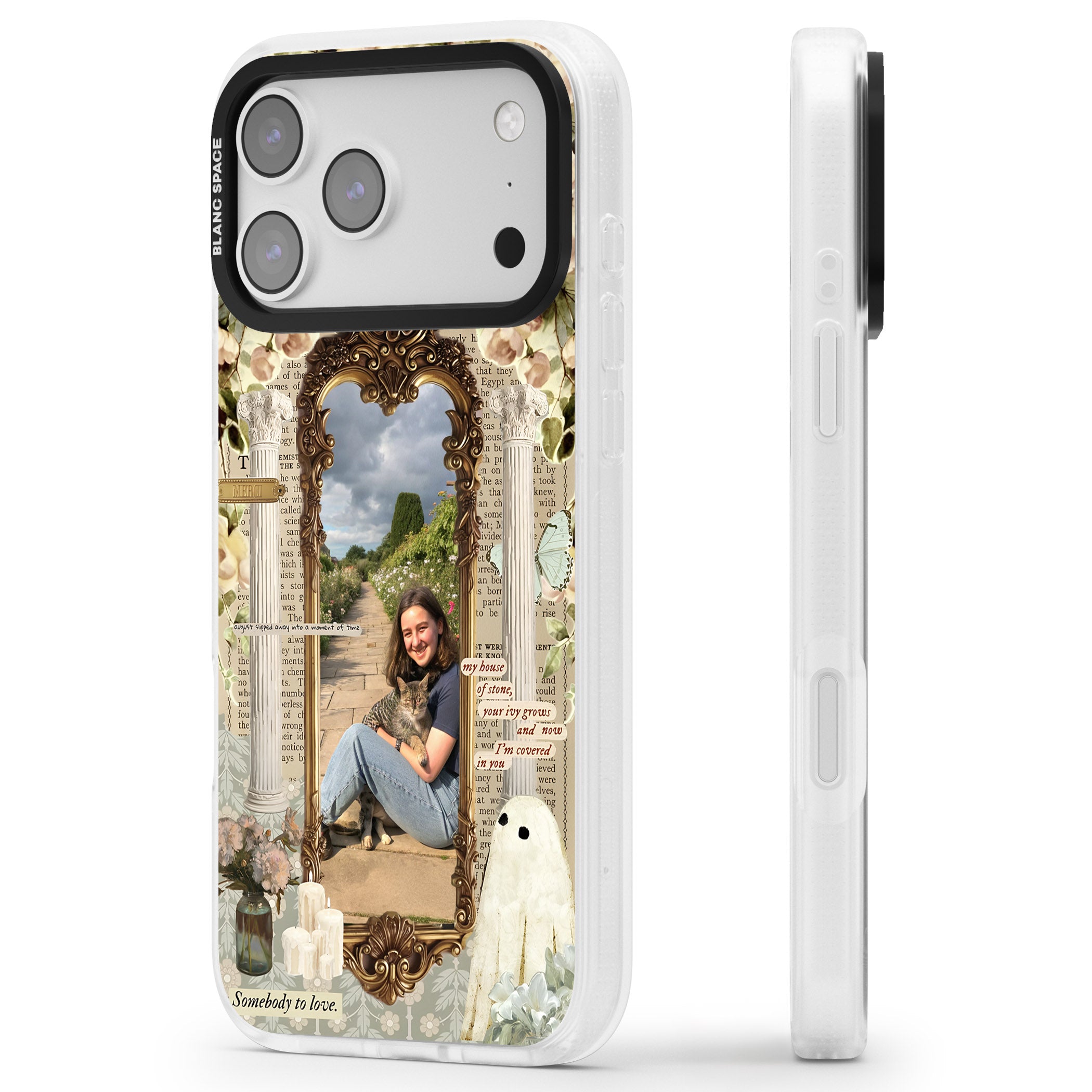 Personalised Soft Vintage Frame iPhone 17 Pro Max Impact Air Clear Phone Case Side Profile
