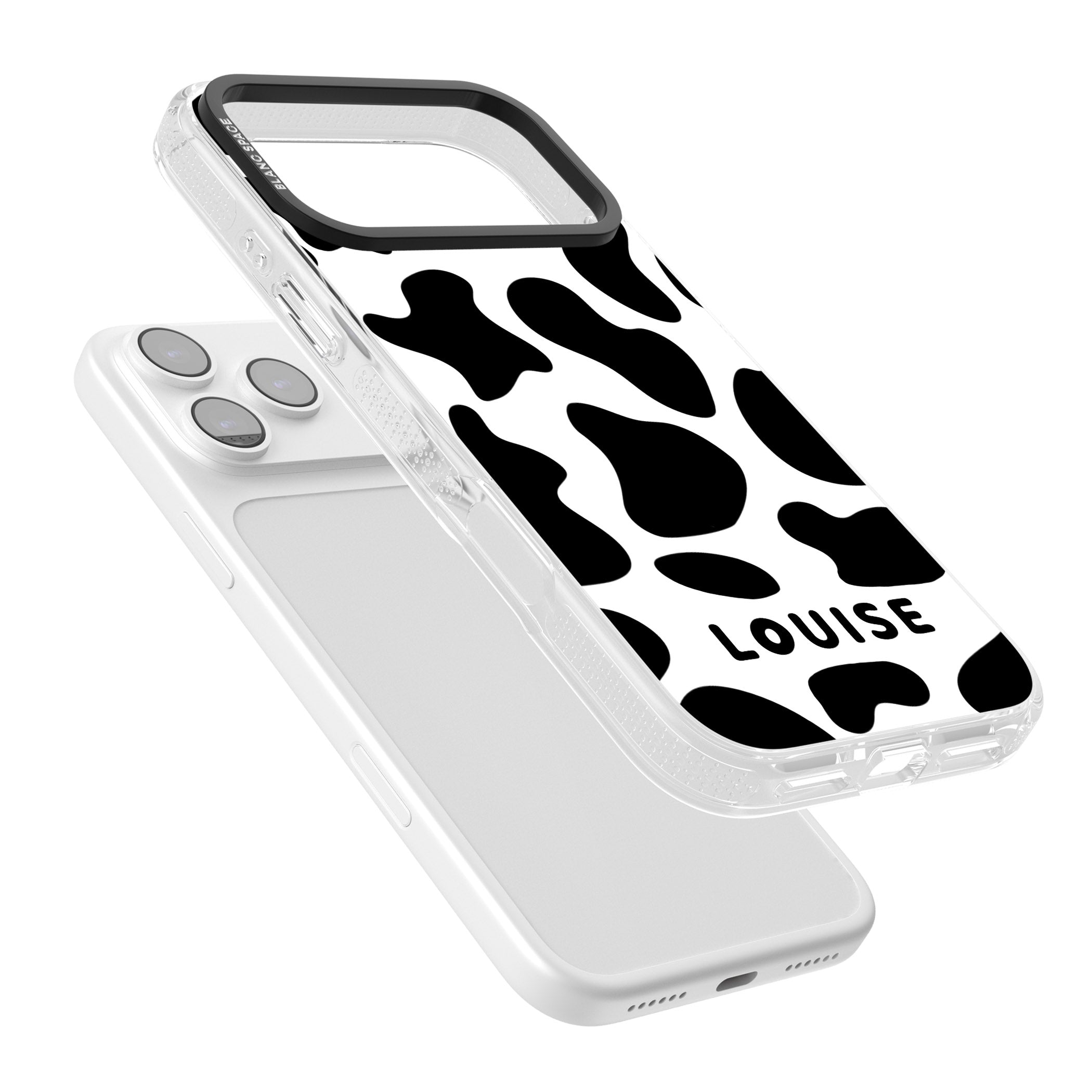 Personalised Cow Print iPhone 17 Pro Max Impact Air Clear Phone Case Colours