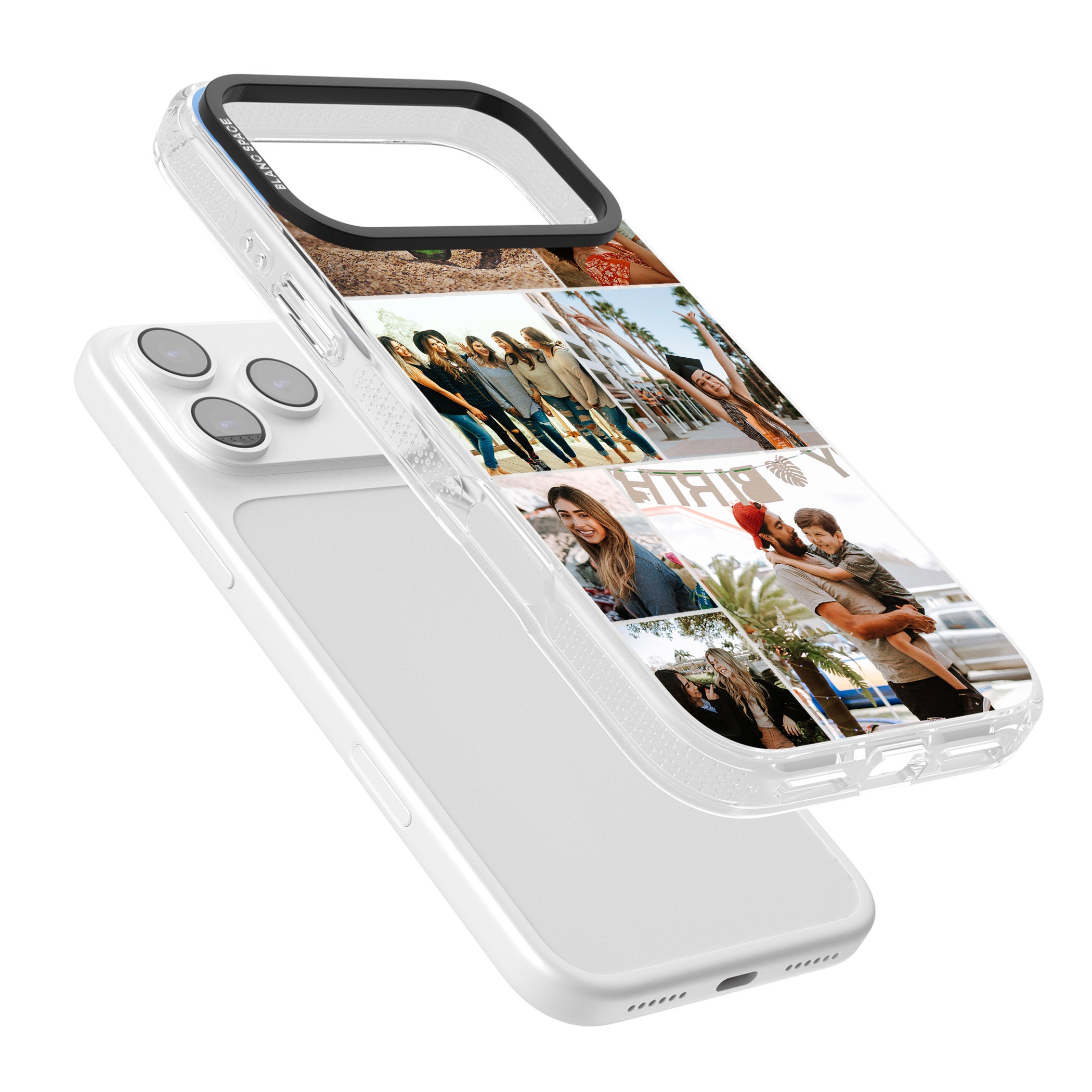 Personalised Photo Grid iPhone 17 Pro Max Impact Air Clear Phone Case Colours