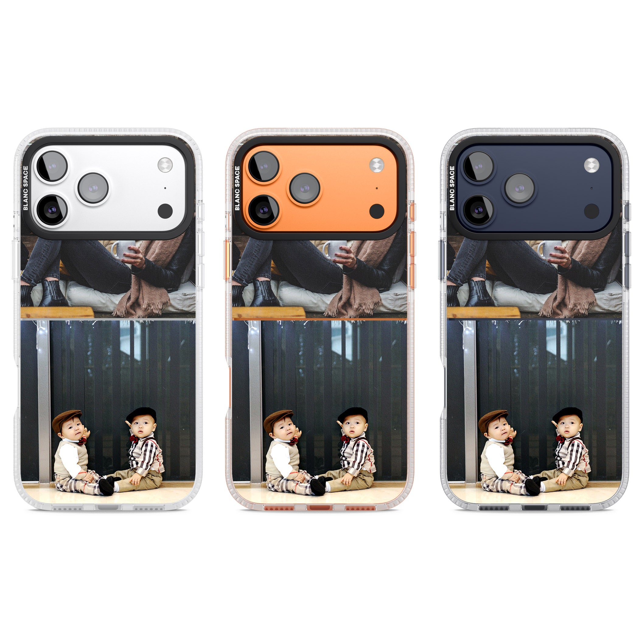 Personalised 2 Photo Grid iPhone 17 Pro Impact Air Clear Phone Case APT Impact Protection
