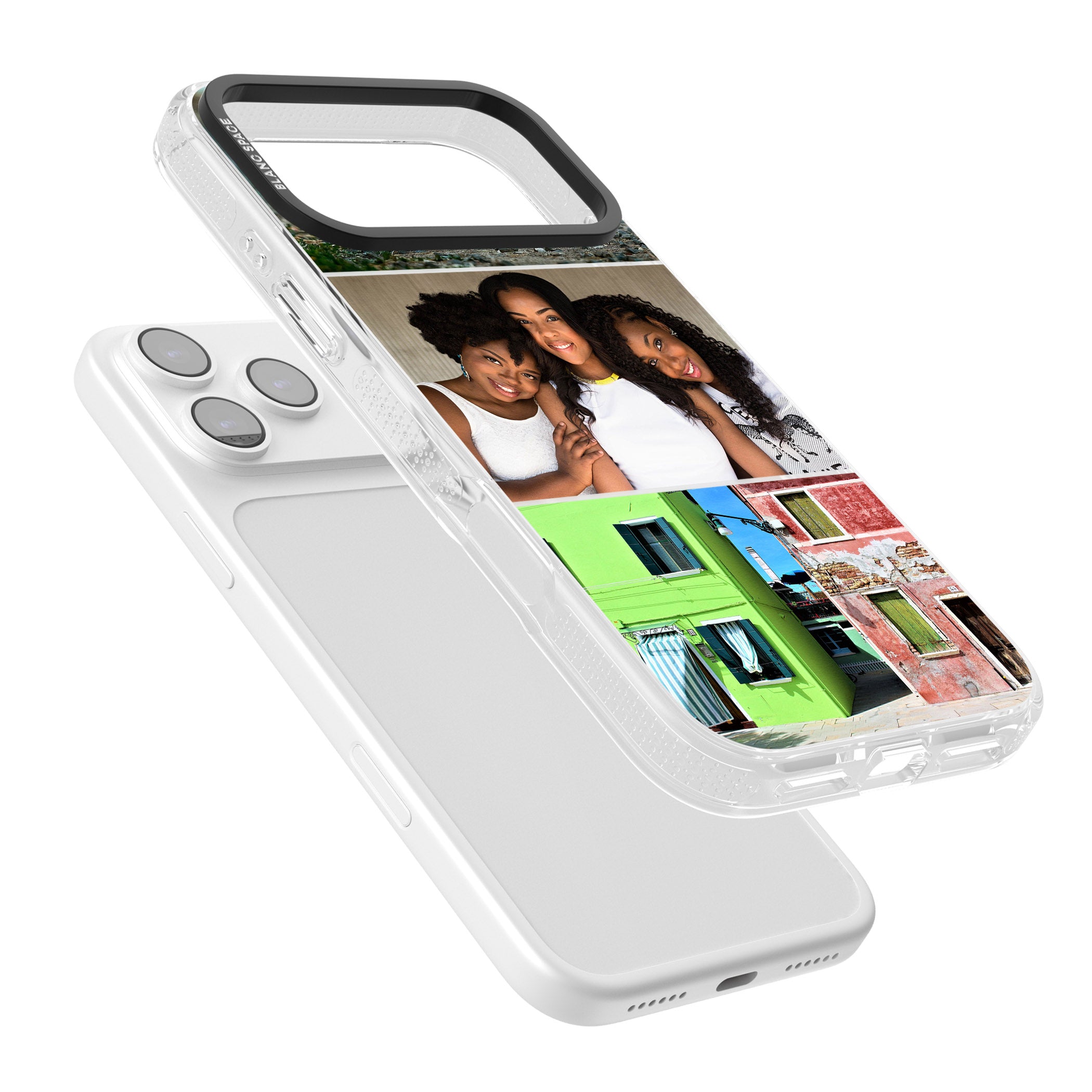 Personalised 3 Photo Grid iPhone 17 Pro Max Impact Air Clear Phone Case Colours