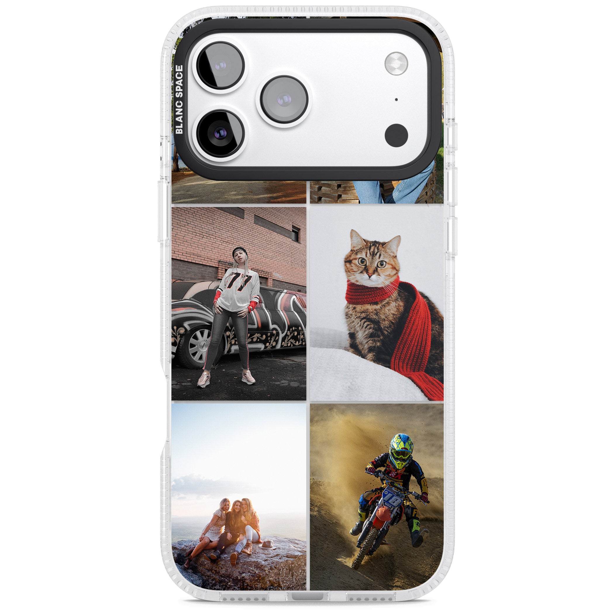 Personalised 6 Photo Grid iPhone 17 Pro Max Impact Air Clear Phone Case