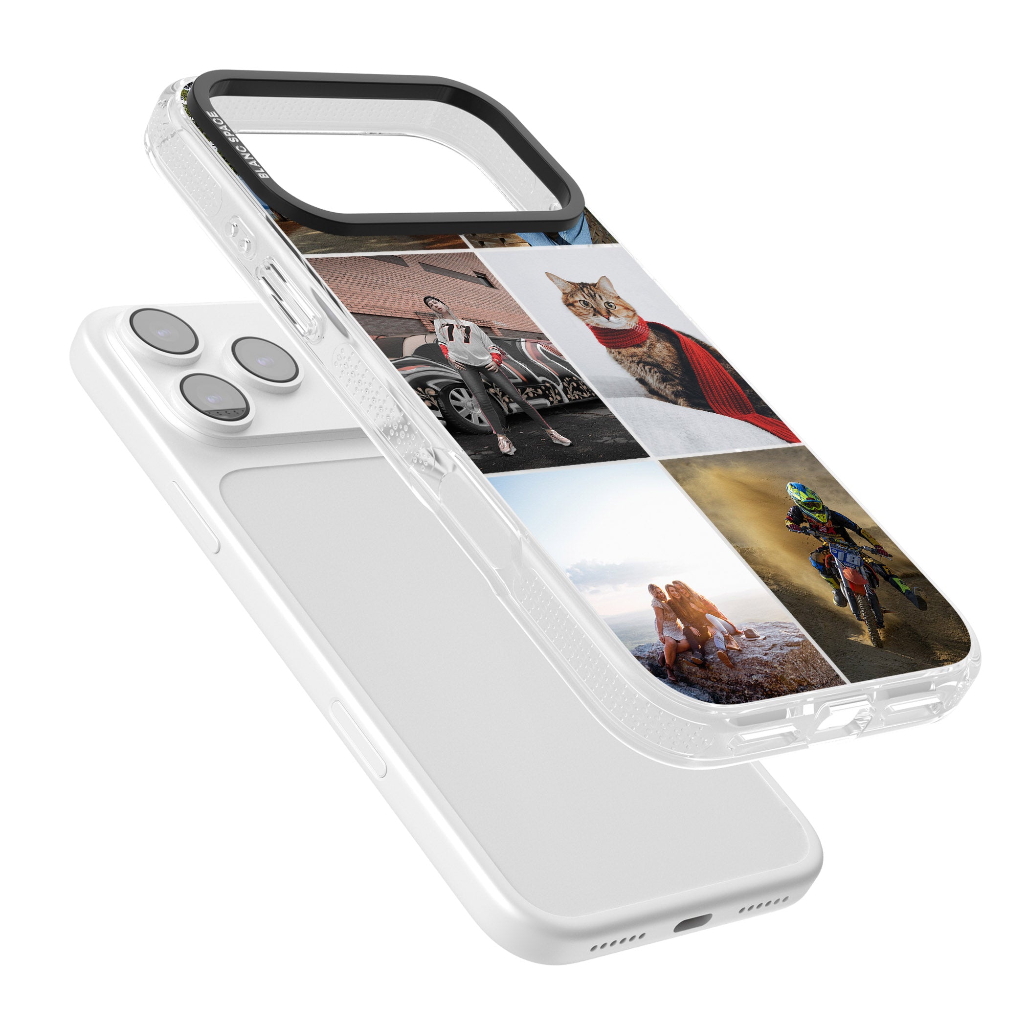 Personalised 6 Photo Grid iPhone 17 Pro Max Impact Air Clear Phone Case Colours
