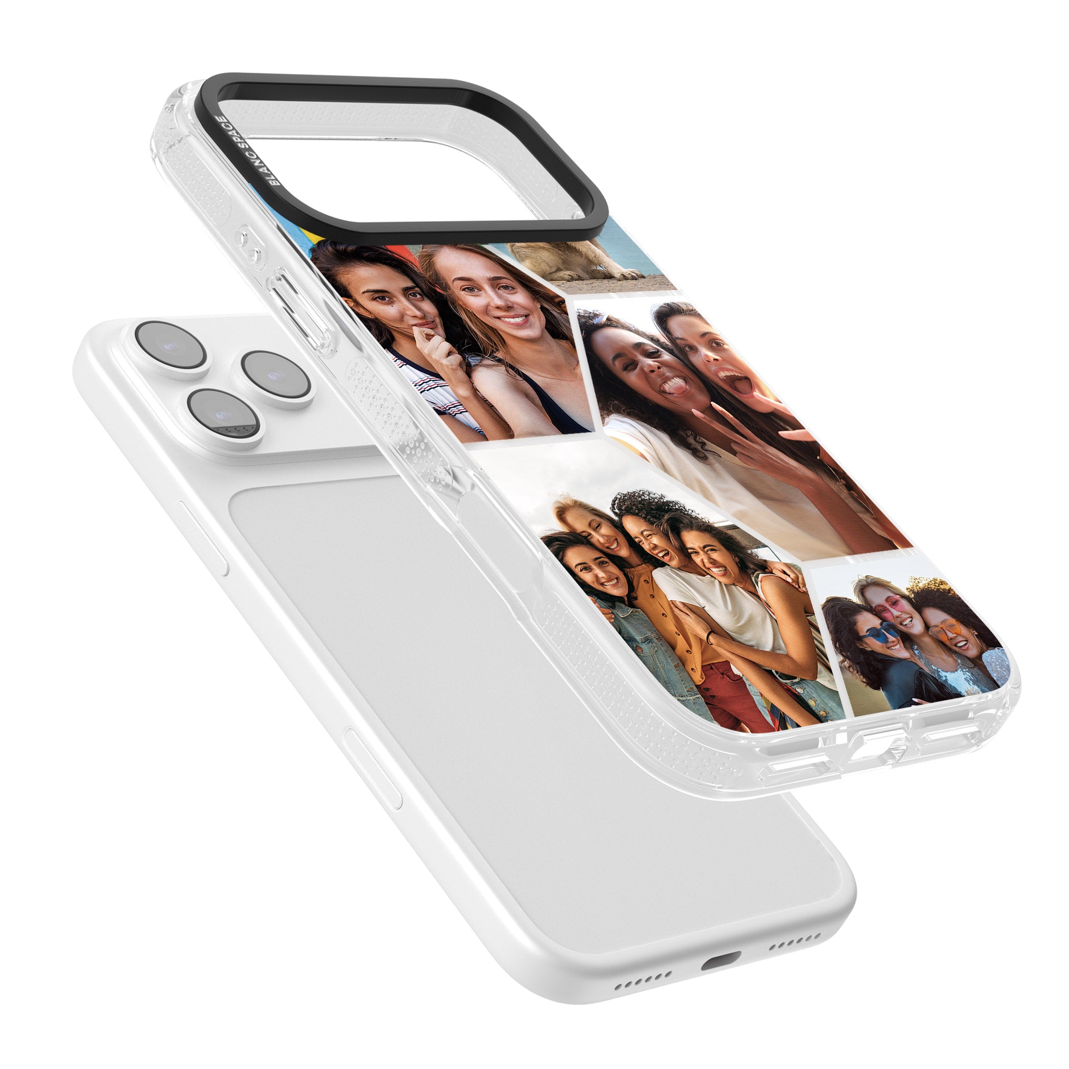Personalised Beehive Photo Grid iPhone 17 Pro Max Impact Air Clear Phone Case Colours