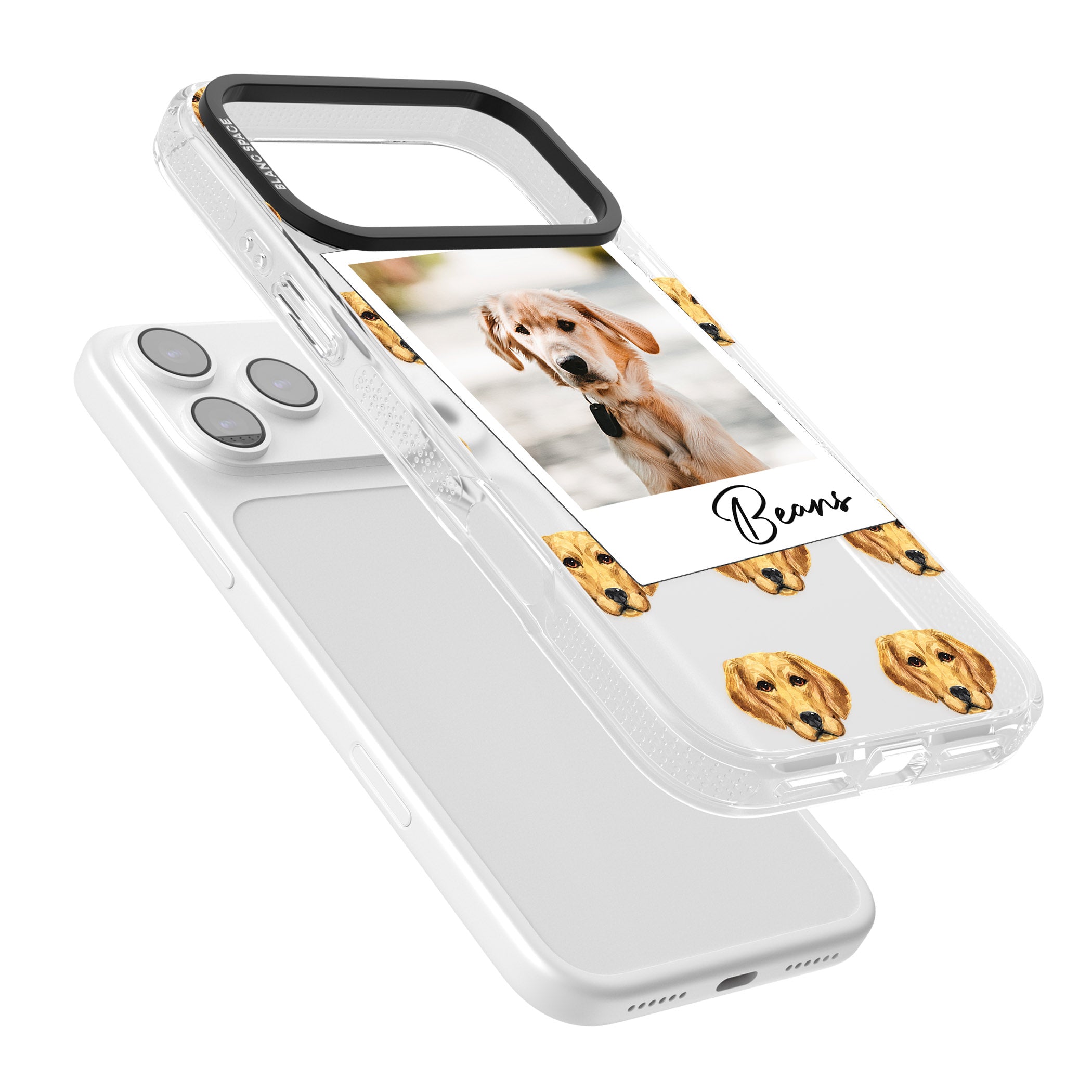 Personalised Labrador Instant Camera Photo iPhone 17 Pro Max Impact Air Clear Phone Case Colours