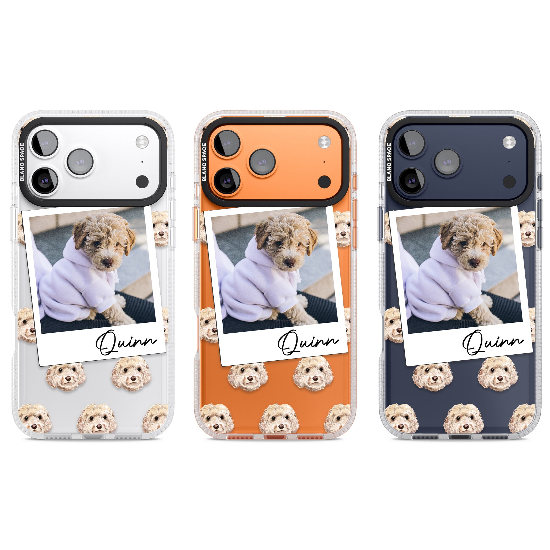 Personalised Cream Cockapoo Instant Camera Photo iPhone 17 Pro Impact Air Clear Phone Case APT Impact Protection
