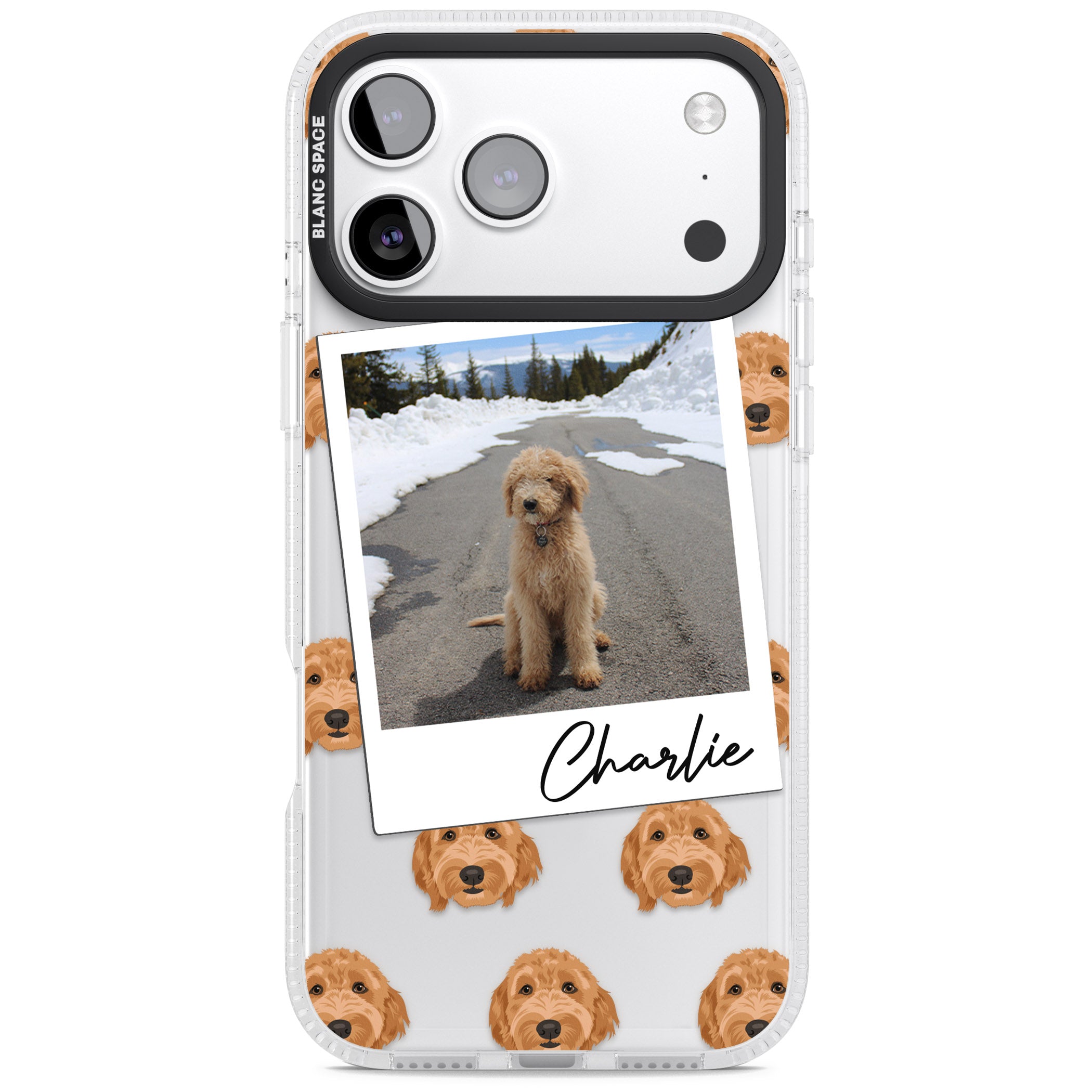 Personalised Golden Doodle Dog Photo iPhone 17 Pro Max Impact Air Clear Phone Case