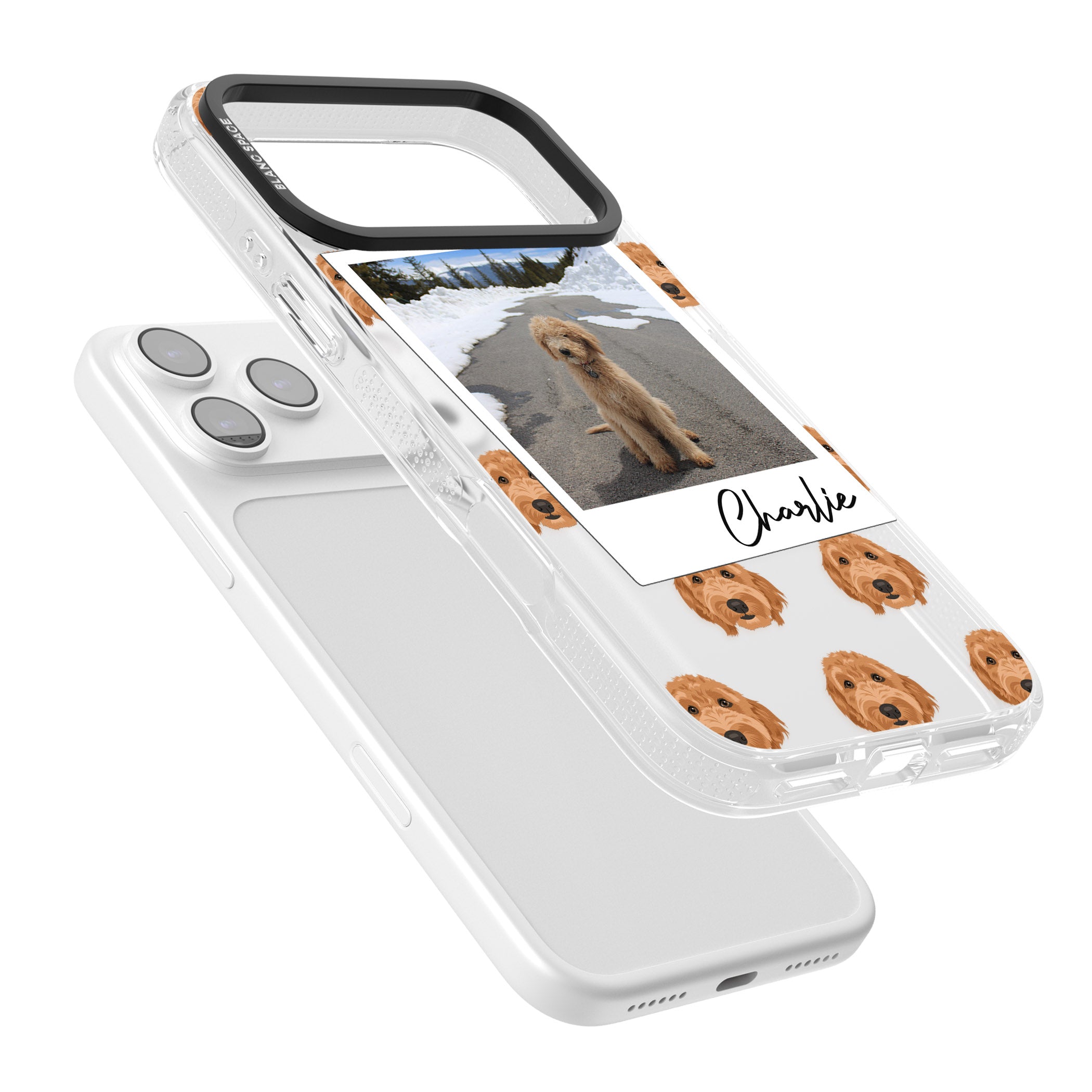 Personalised Golden Doodle Dog Photo iPhone 17 Pro Max Impact Air Clear Phone Case Colours