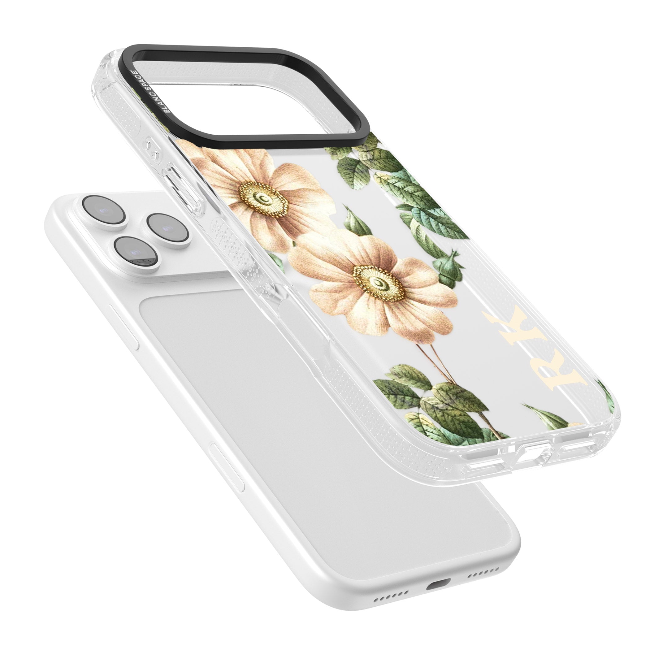 Personalised Vintage Floral Anemone iPhone 17 Pro Max Impact Air Clear Phone Case Colours