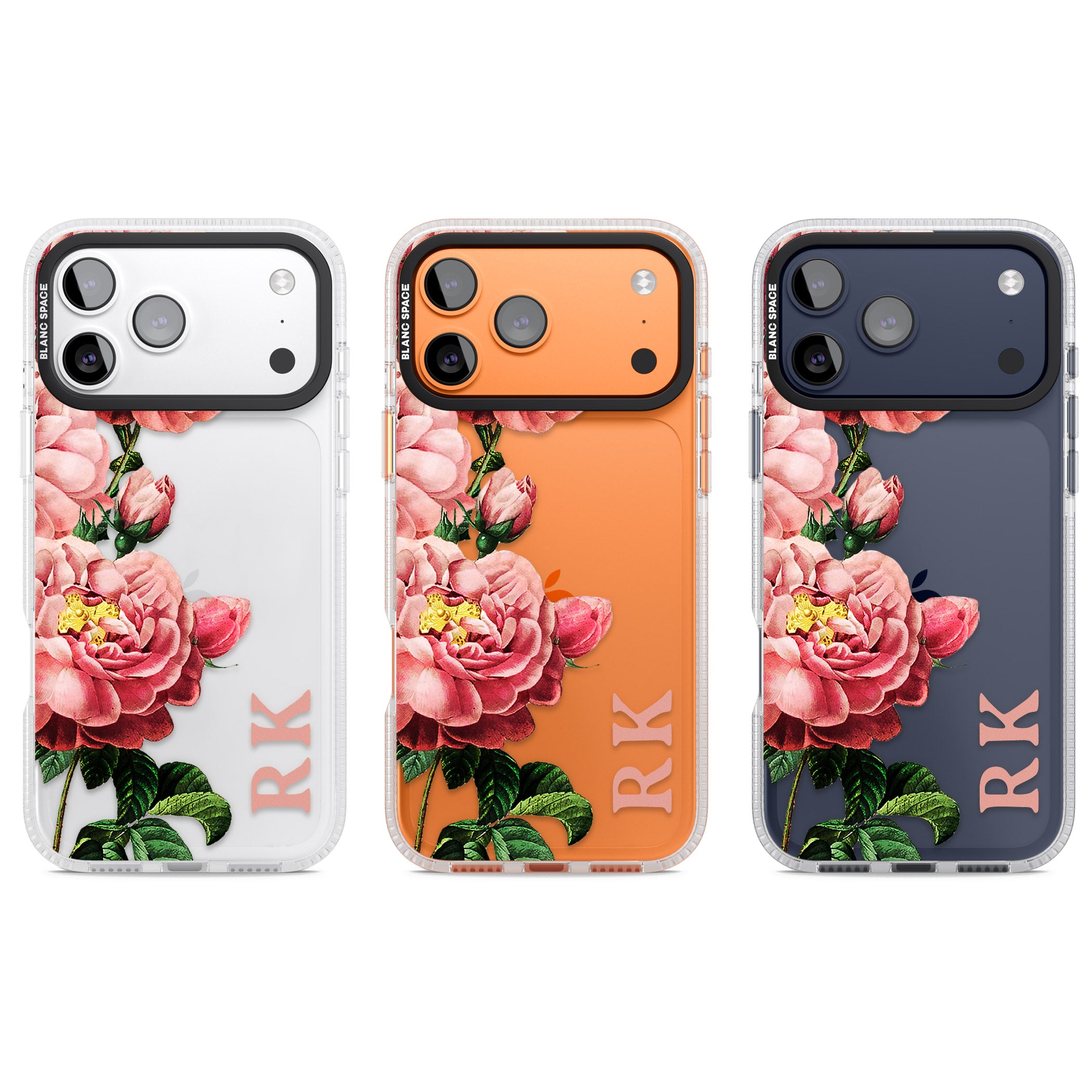 Personalised Vintage Floral Peonies iPhone 17 Pro Impact Air Clear Phone Case APT Impact Protection