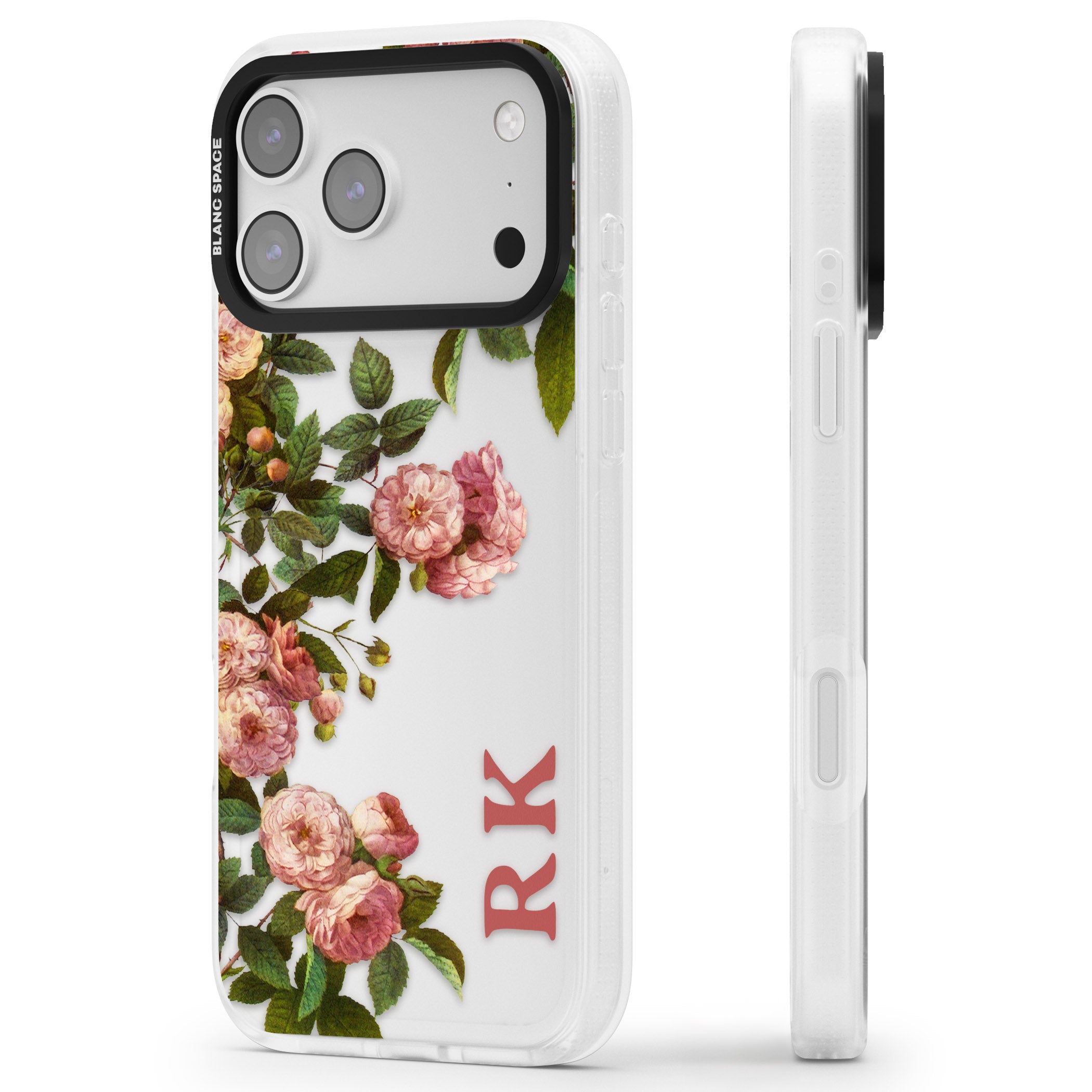 Personalised Vintage Floral Garden iPhone 17 Pro Max Impact Air Clear Phone Case Side Profile