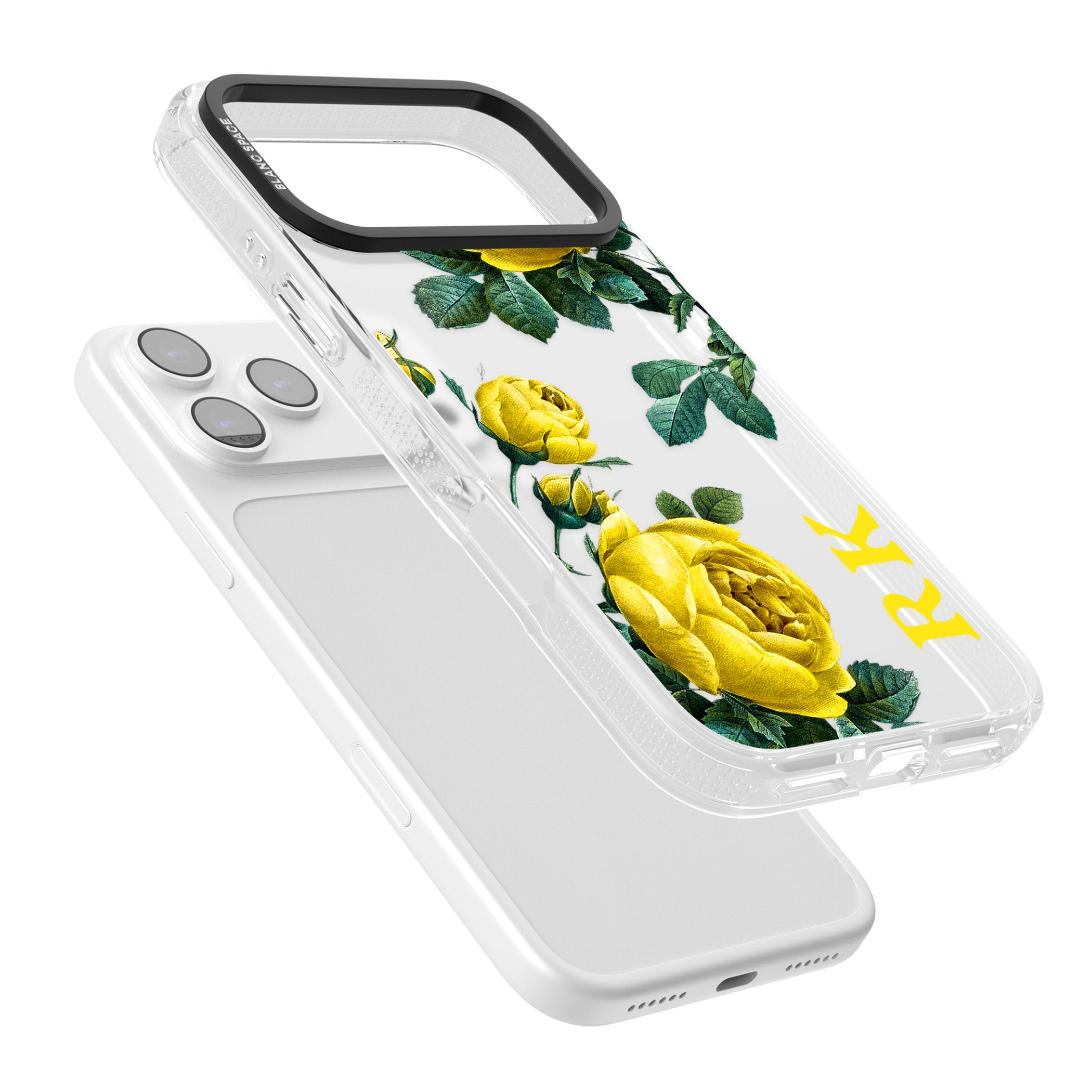Personalised Vintage Floral Yellow Roses iPhone 17 Pro Max Impact Air Clear Phone Case Colours