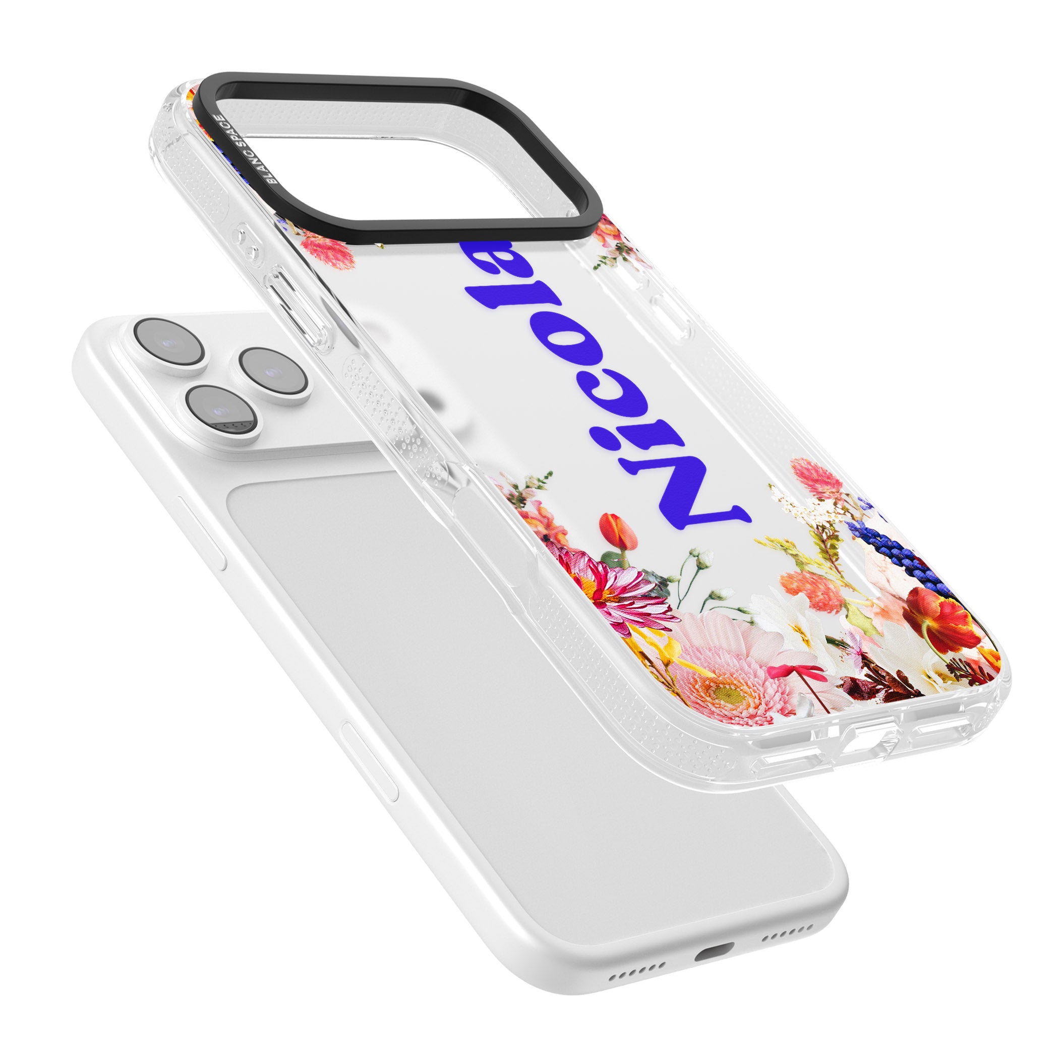 Personalised Floral Name iPhone 17 Pro Max Impact Air Clear Phone Case Colours