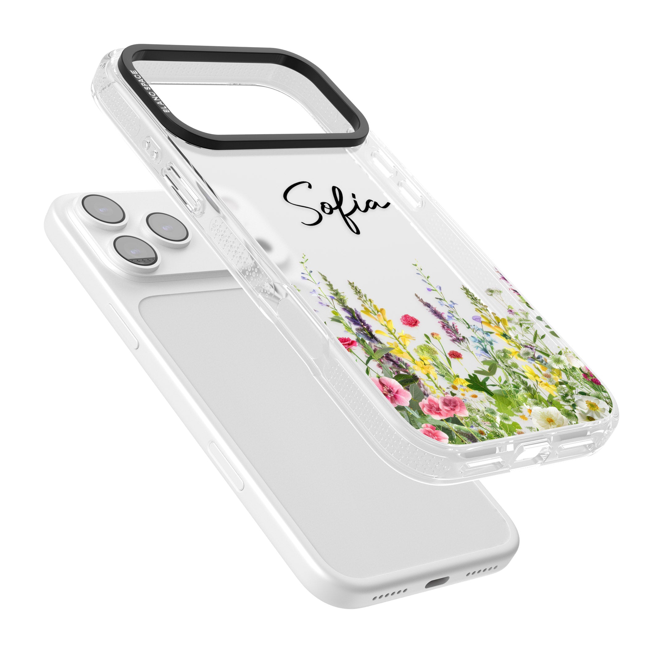 Personalised Garden Wildfowers iPhone 17 Pro Max Impact Air Clear Phone Case Colours