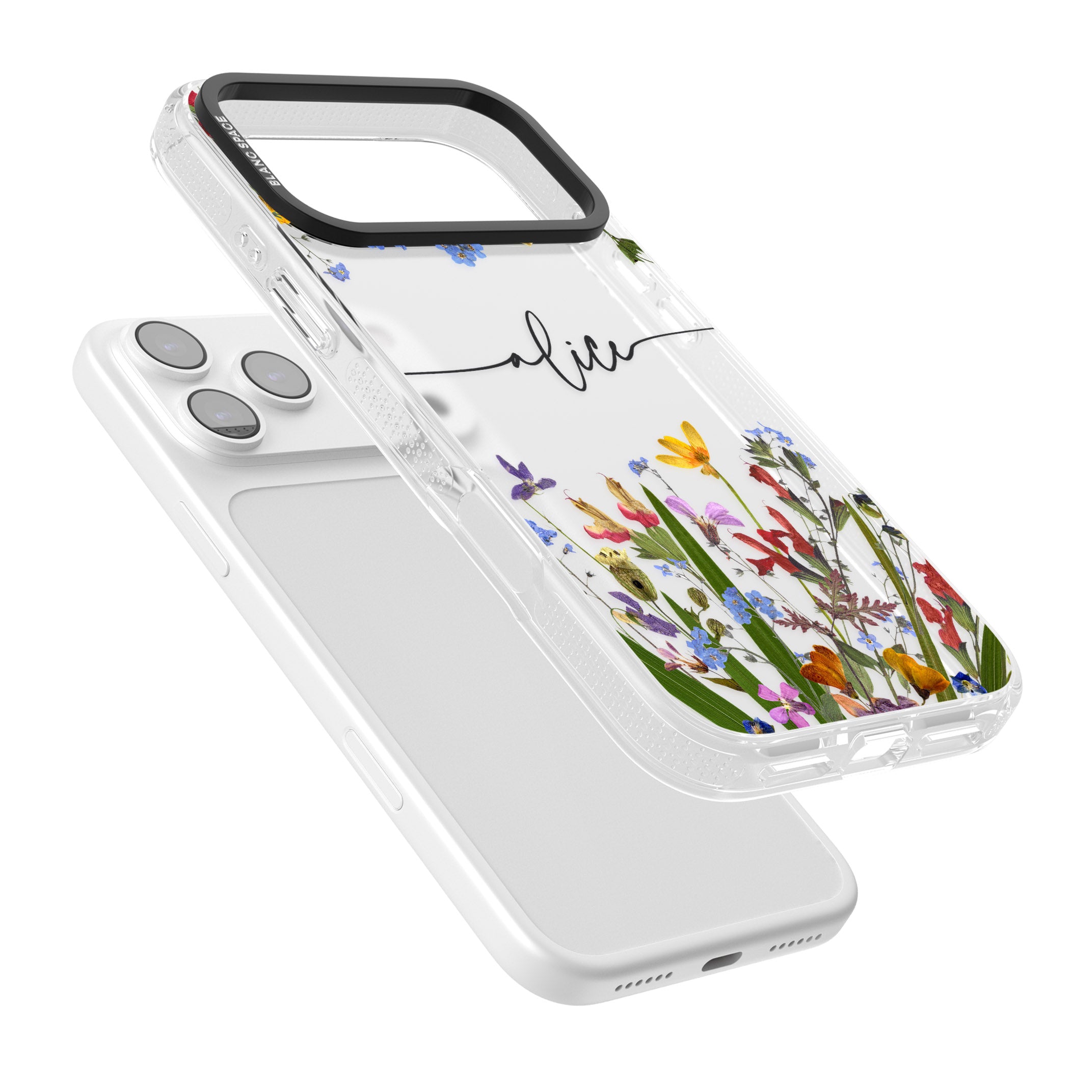 Personalised Wildflower Floral iPhone 17 Pro Max Impact Air Clear Phone Case Colours