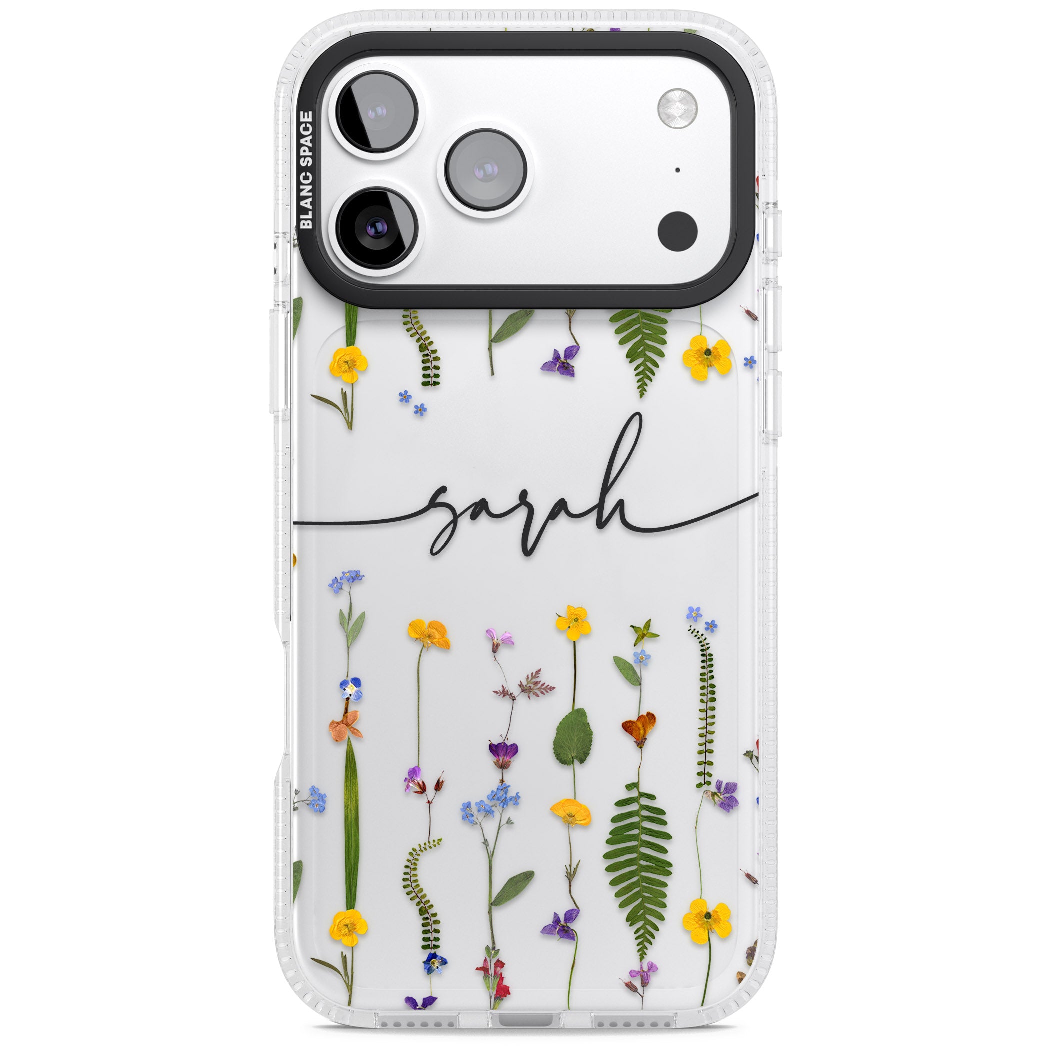 Personalised Wildflower Chain iPhone 17 Pro Max Impact Air Clear Phone Case