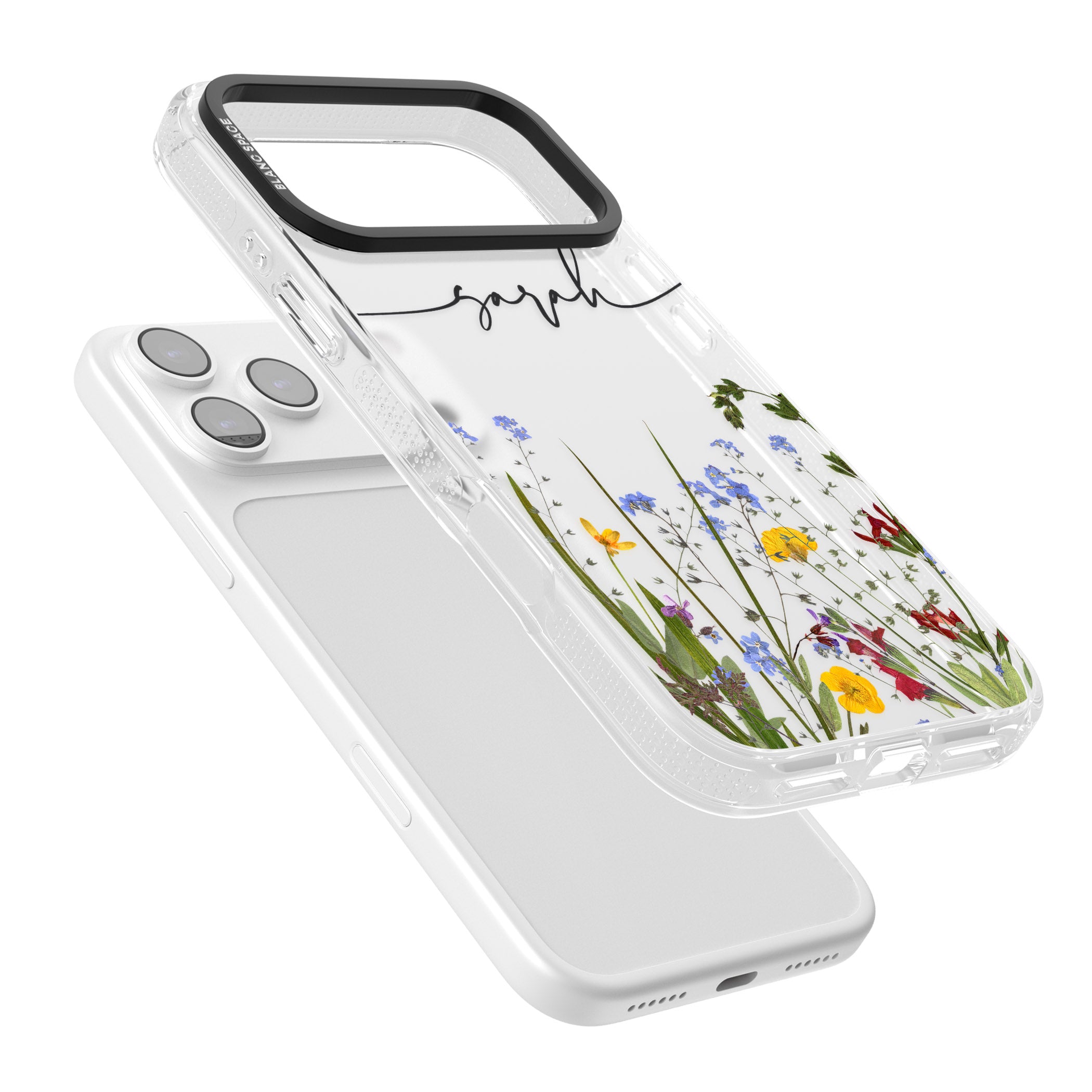 Personalised Wildflower Floral iPhone 17 Pro Max Impact Air Clear Phone Case Colours