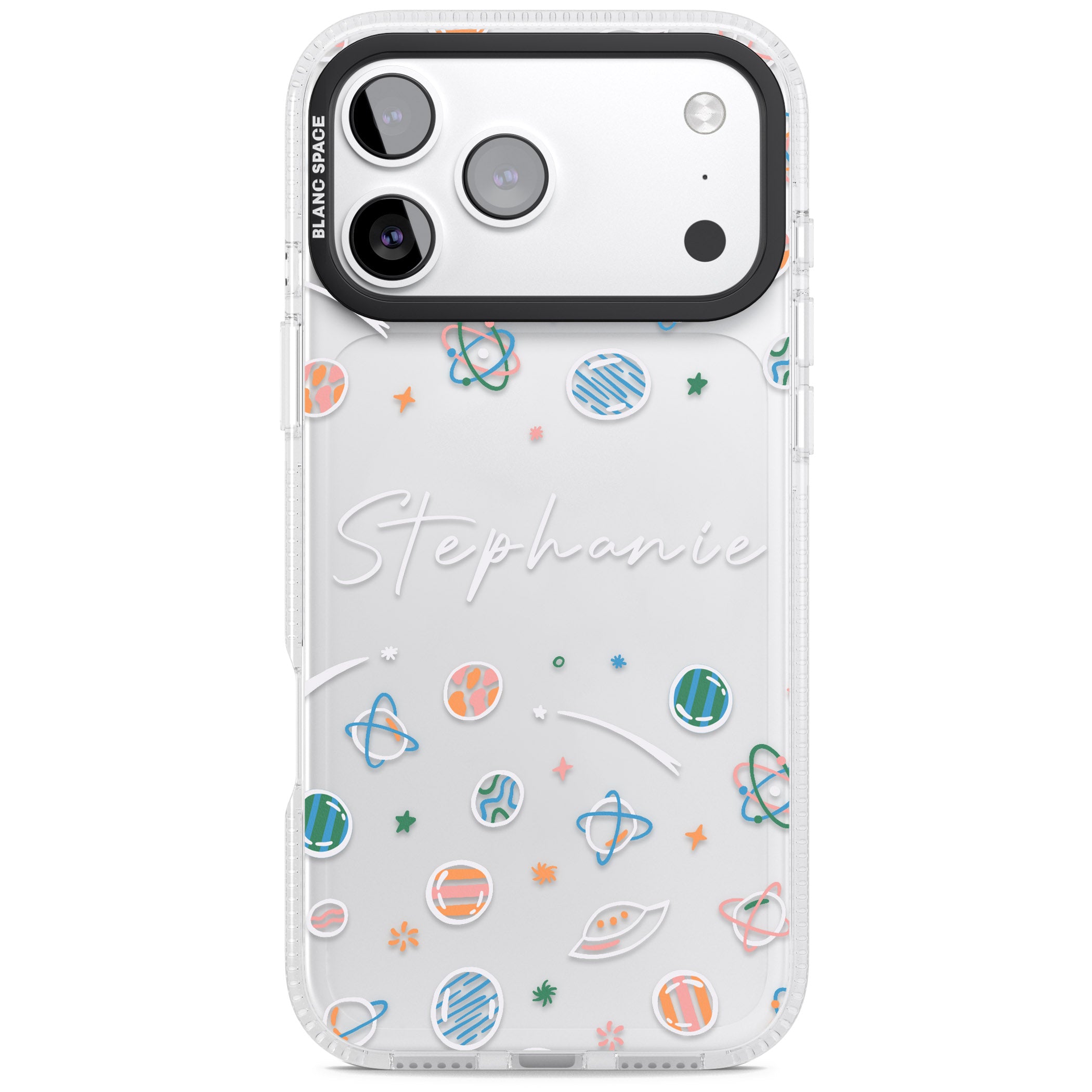 Personalised Space Pattern iPhone 17 Pro Max Impact Air Clear Phone Case
