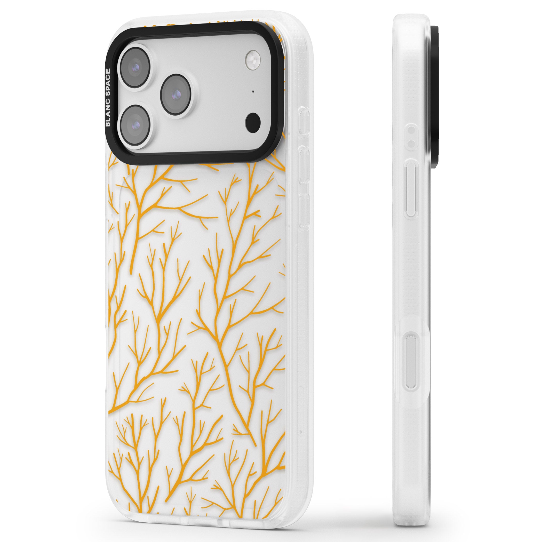 Personalised Bramble Branches iPhone 17 Pro Max Impact Air Clear Phone Case Side Profile