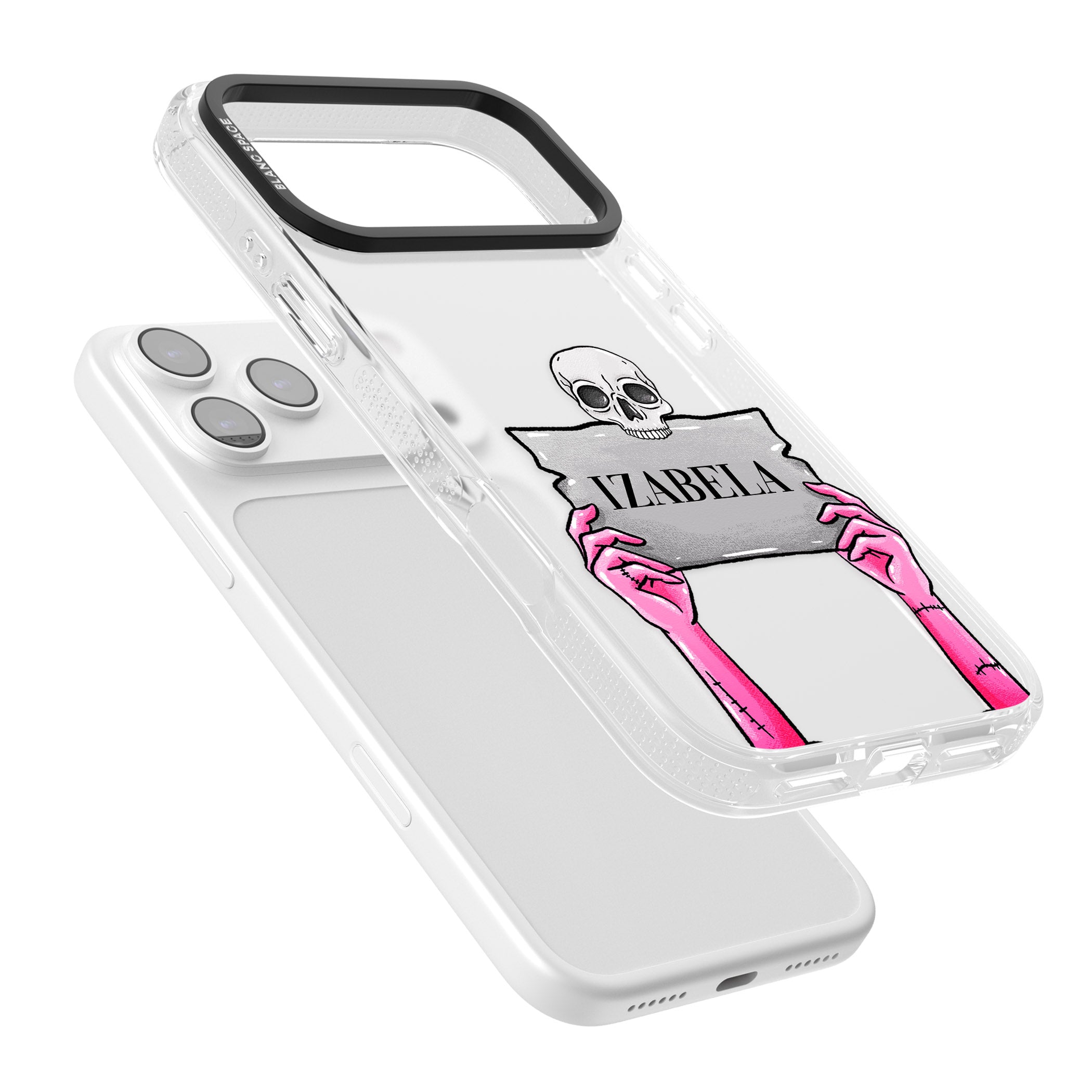 Personalised Grave Plaque iPhone 17 Pro Max Impact Air Clear Phone Case Colours