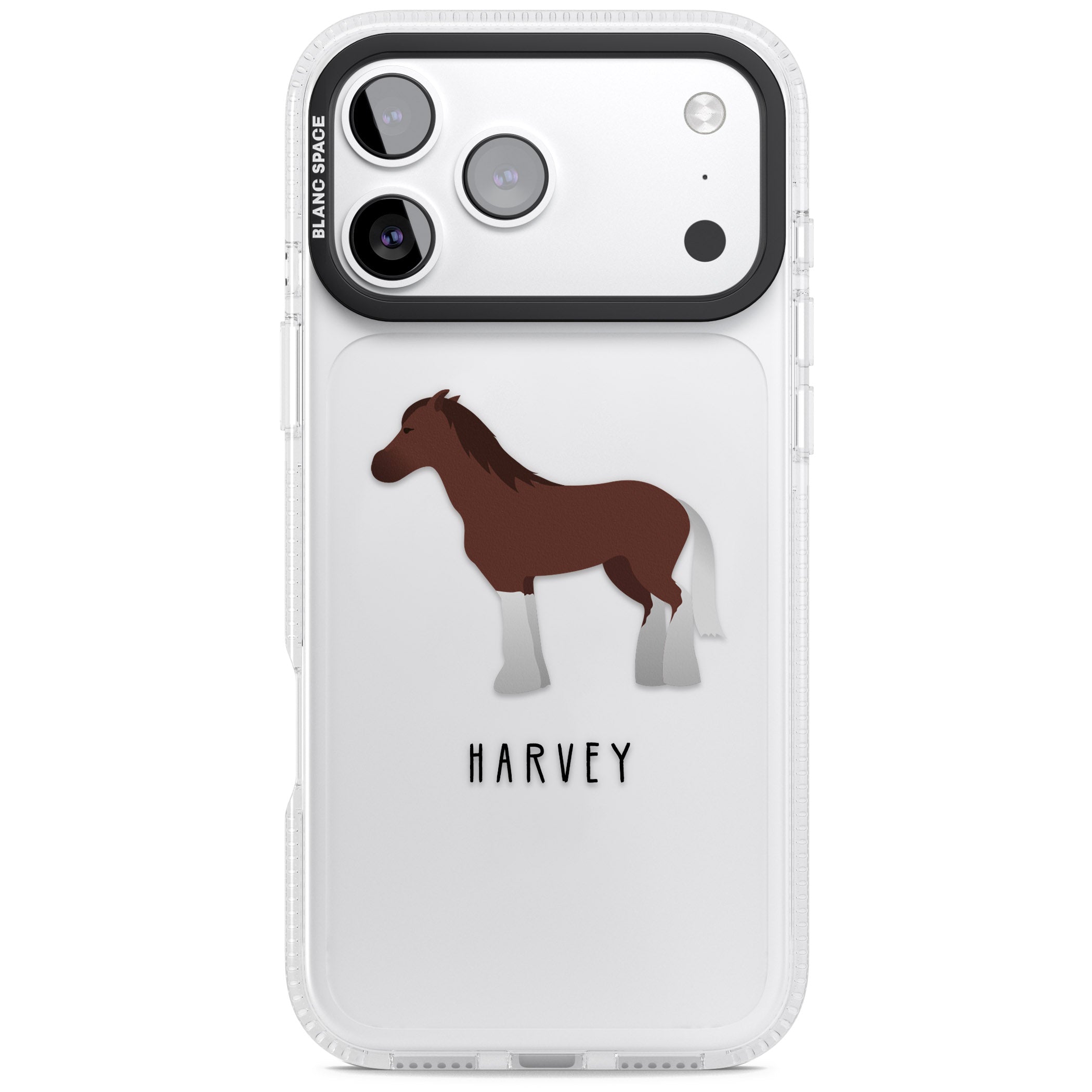 Personalised Brown Horse iPhone 17 Pro Max Impact Air Clear Phone Case