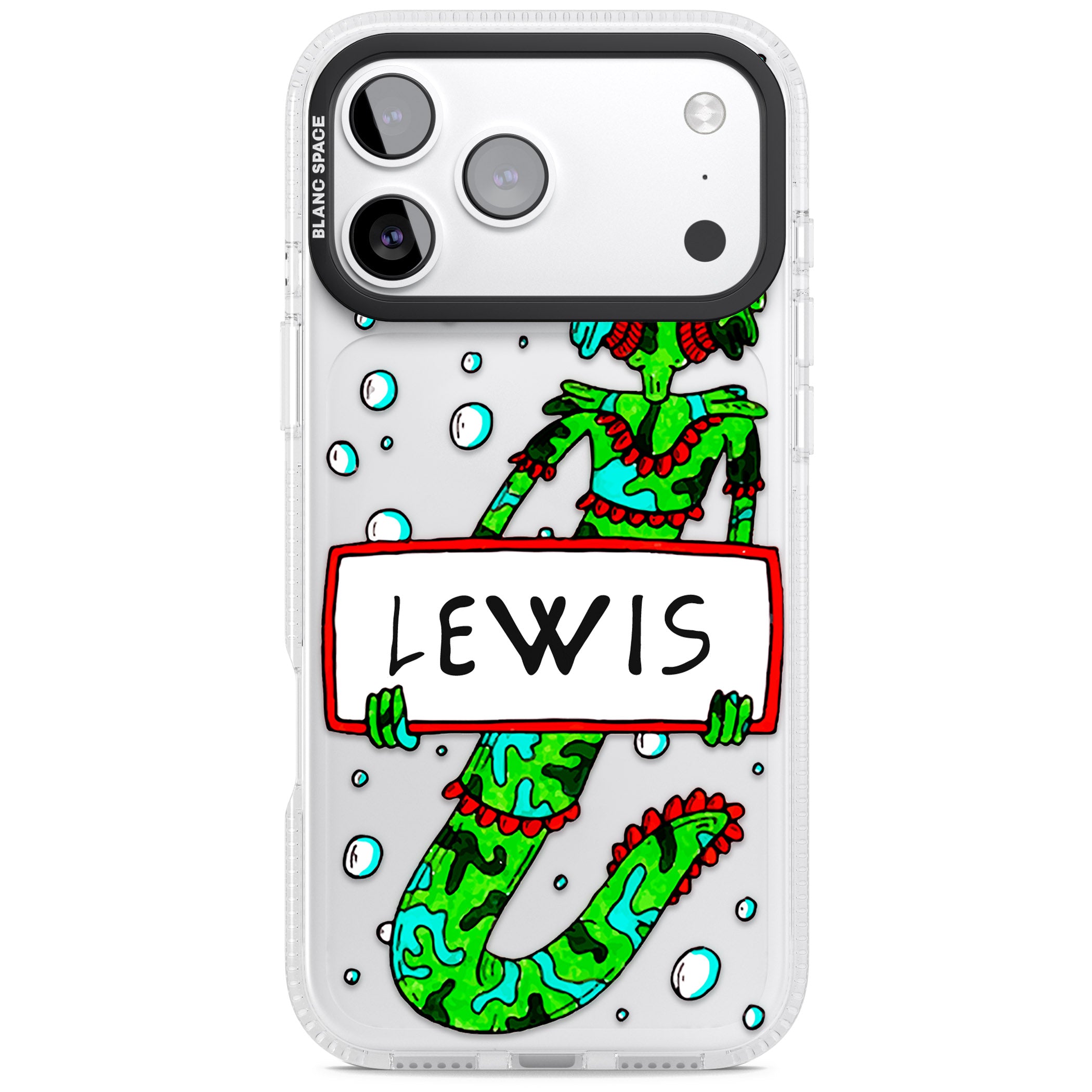 Personalised Fish Boy iPhone 17 Pro Max Impact Air Clear Phone Case