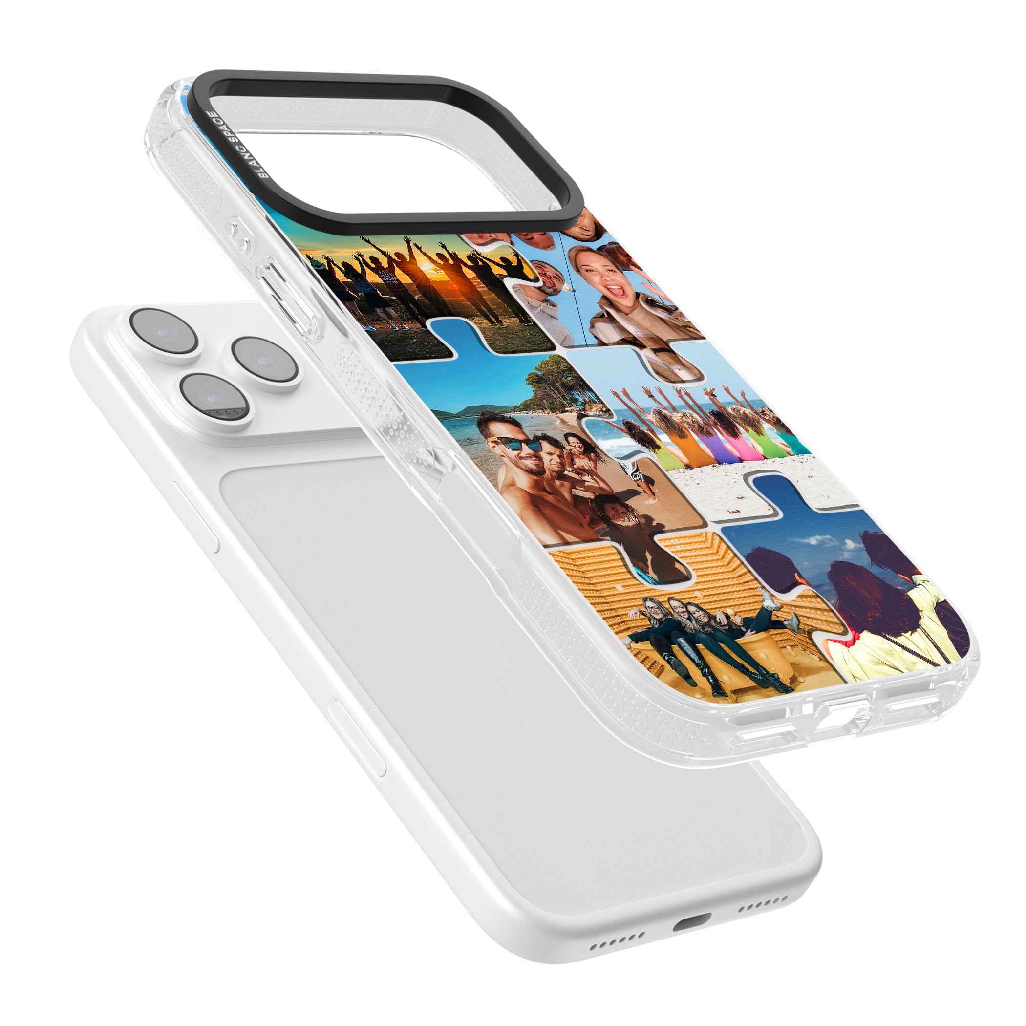 Personalised Jigsaw Photo Grid iPhone 17 Pro Max Impact Air Clear Phone Case Colours