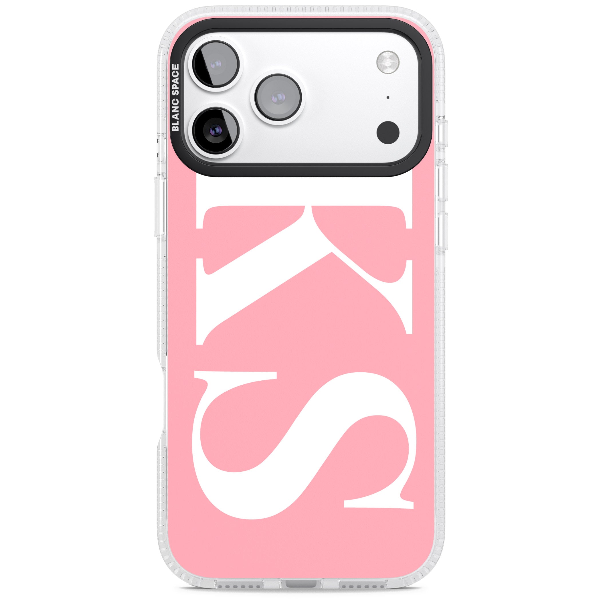 Personalised White & Pink Letters iPhone 17 Pro Max Impact Air Clear Phone Case