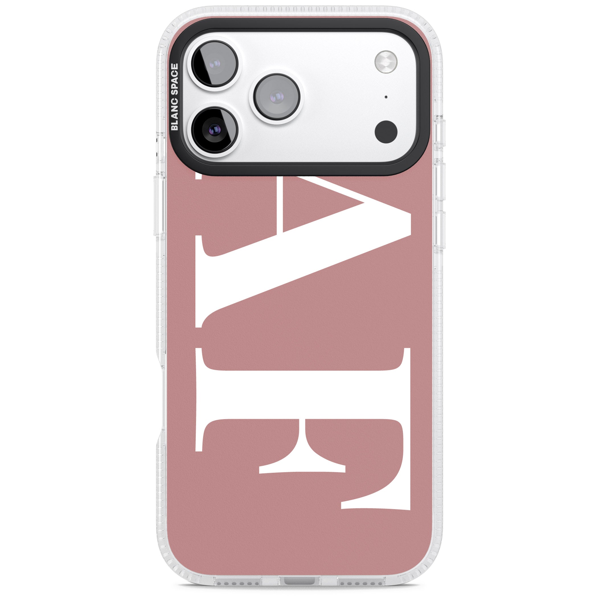Personalised White & Rose Letters iPhone 17 Pro Max Impact Air Clear Phone Case