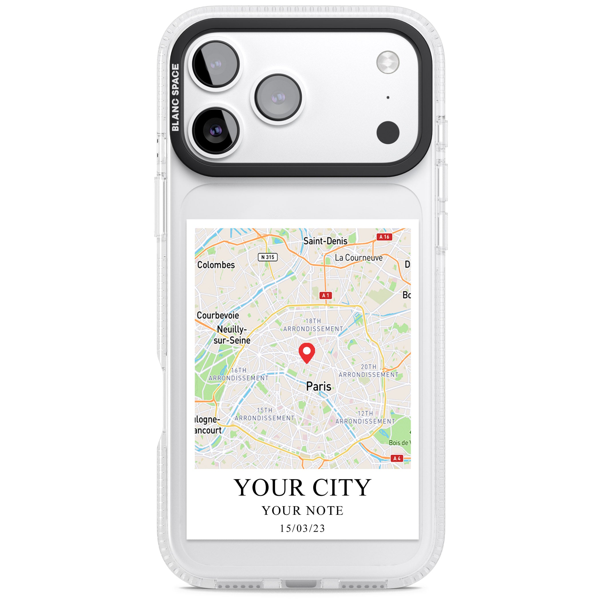Personalised World Map iPhone 17 Pro Max Impact Air Clear Phone Case