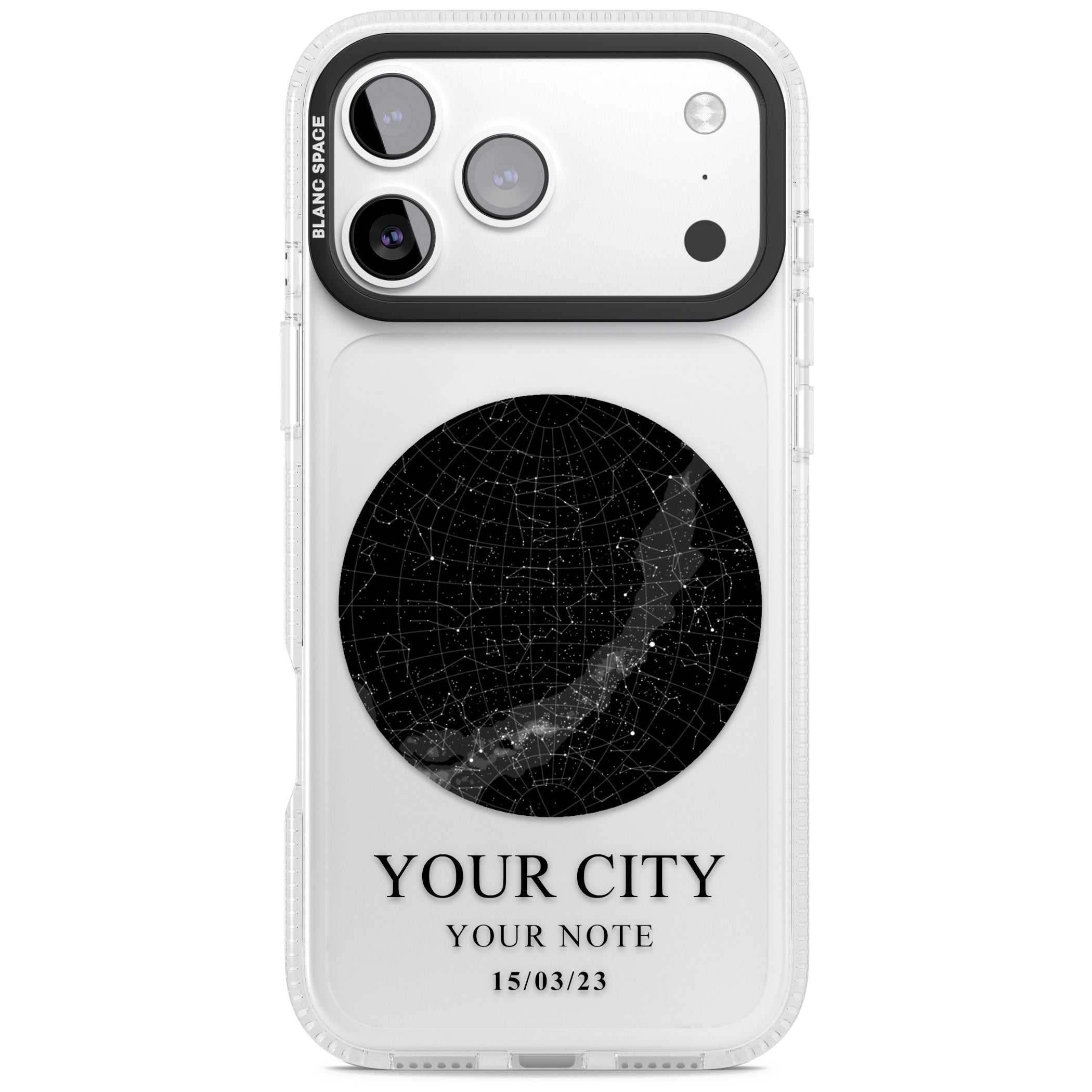 Personalised Star Map iPhone 17 Pro Max Impact Air Clear Phone Case
