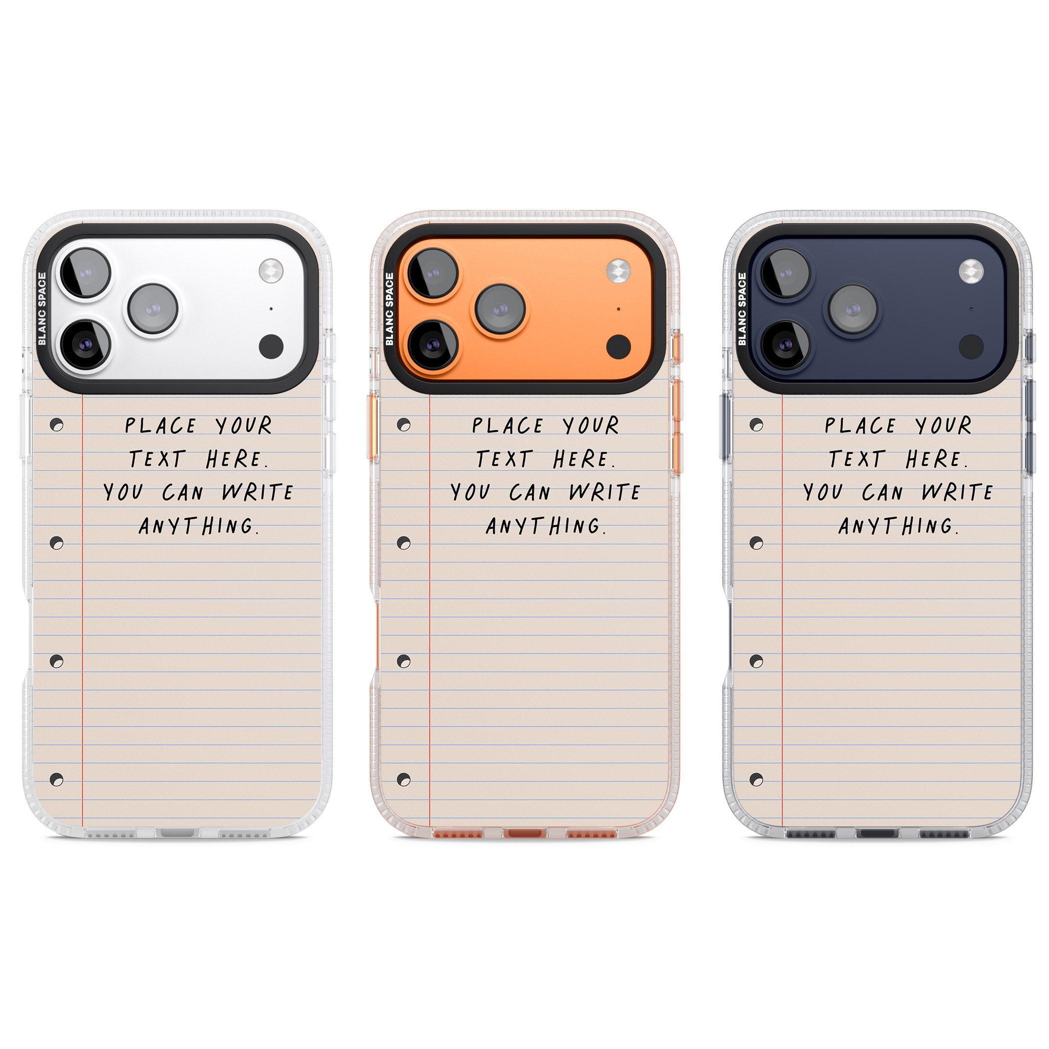 Personalised Lined Paper iPhone 17 Pro Impact Air Clear Phone Case APT Impact Protection