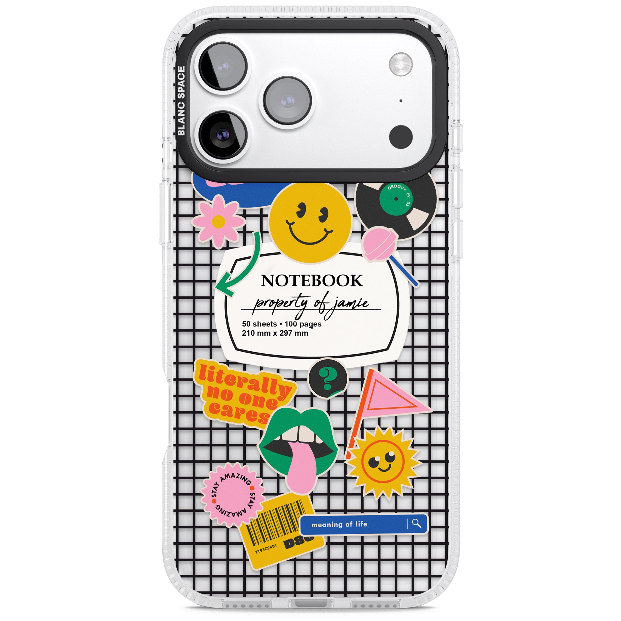 Personalised Sticker Mix Grid iPhone 17 Pro Max Impact Air Clear Phone Case