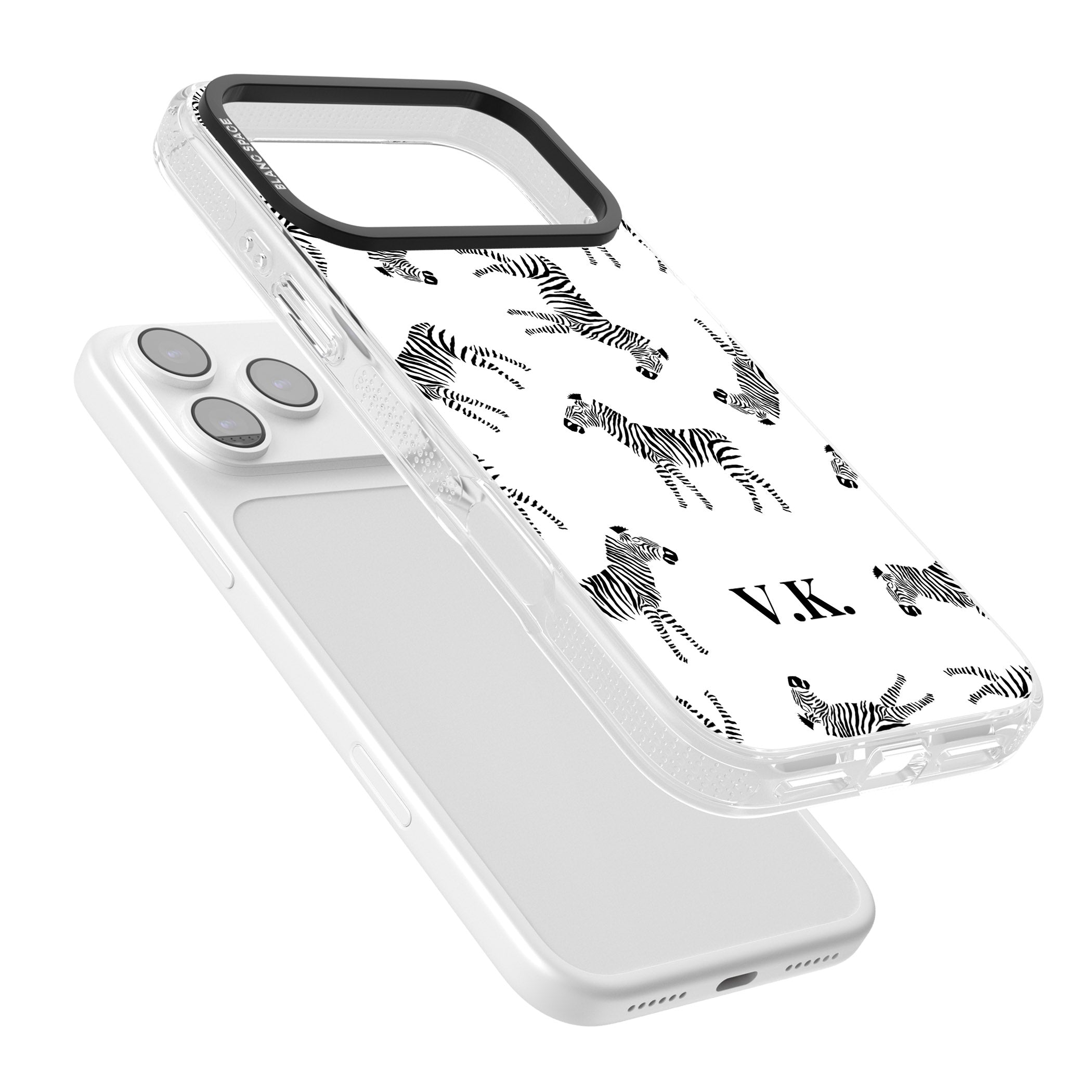 Personalised Zebra Pattern iPhone 17 Pro Max Impact Air Clear Phone Case Colours