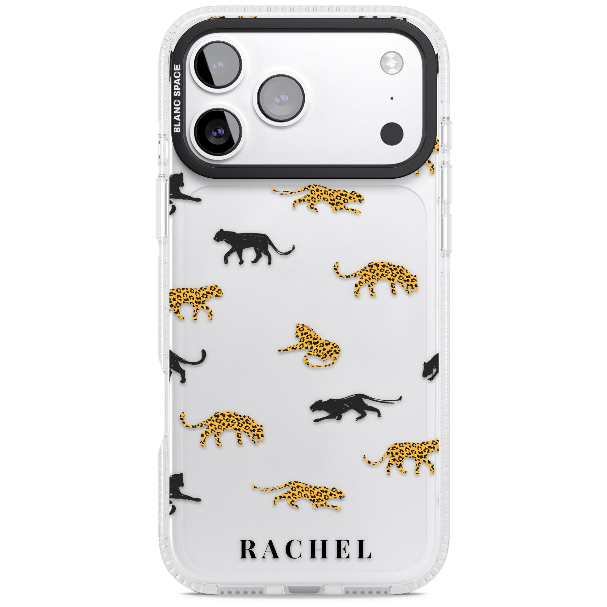 Personalised Jaguar Pattern iPhone 17 Pro Max Impact Air Clear Phone Case