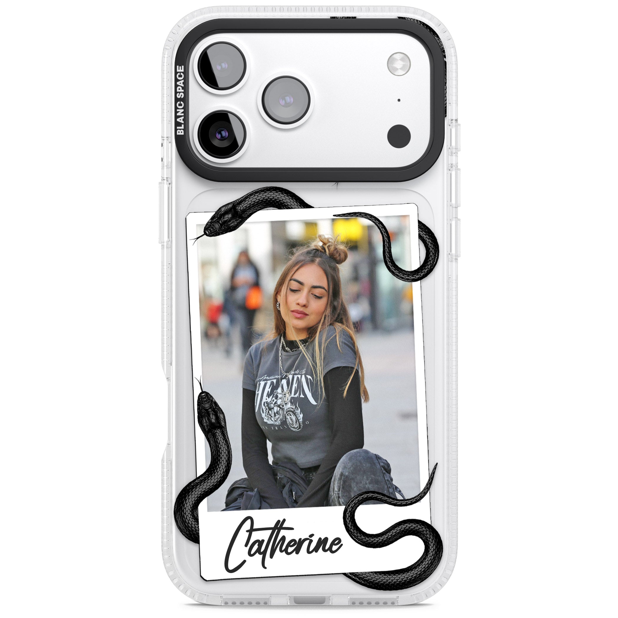 Personalised Snake Instant Photo iPhone 17 Pro Max Impact Air Clear Phone Case