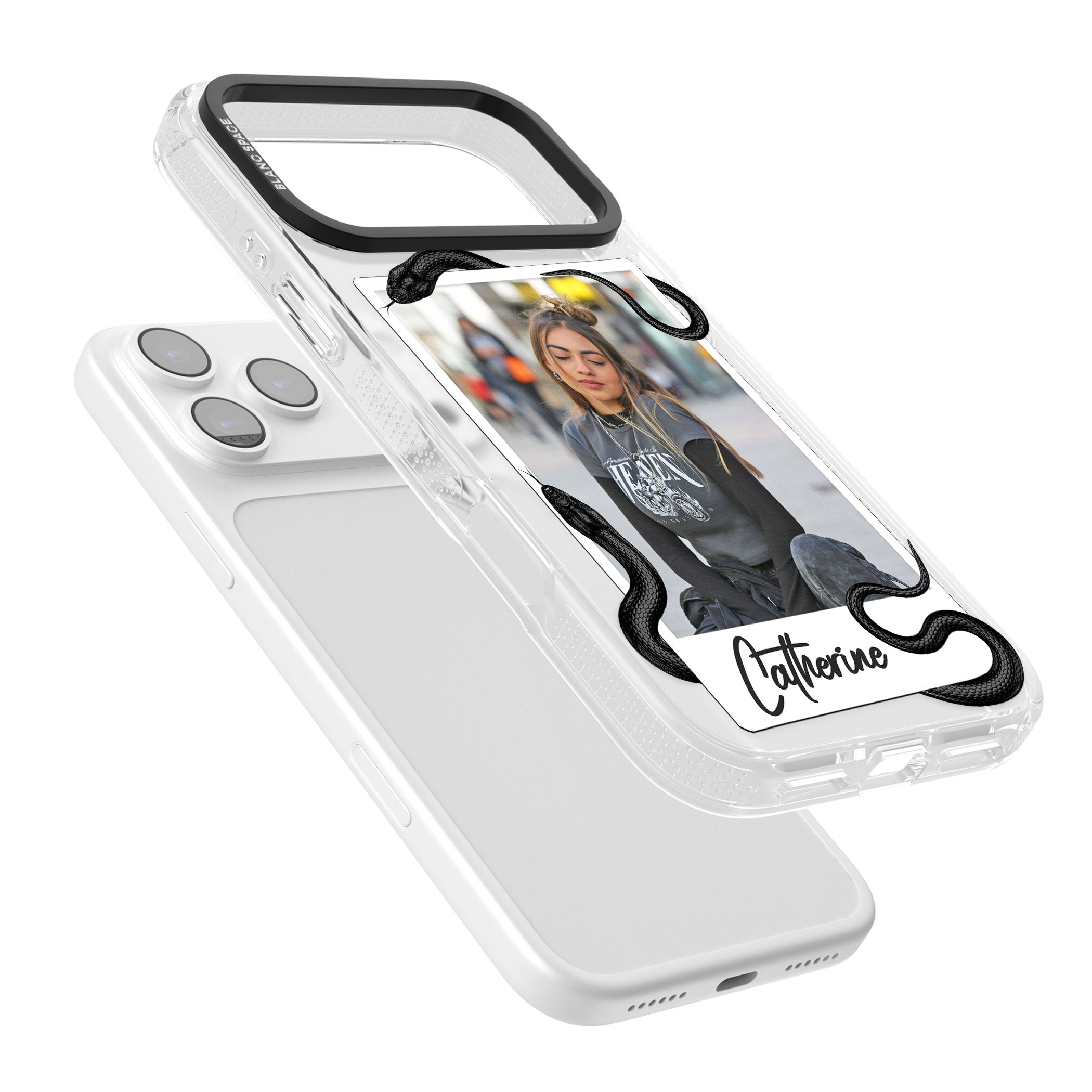 Personalised Snake Instant Photo iPhone 17 Pro Max Impact Air Clear Phone Case Colours
