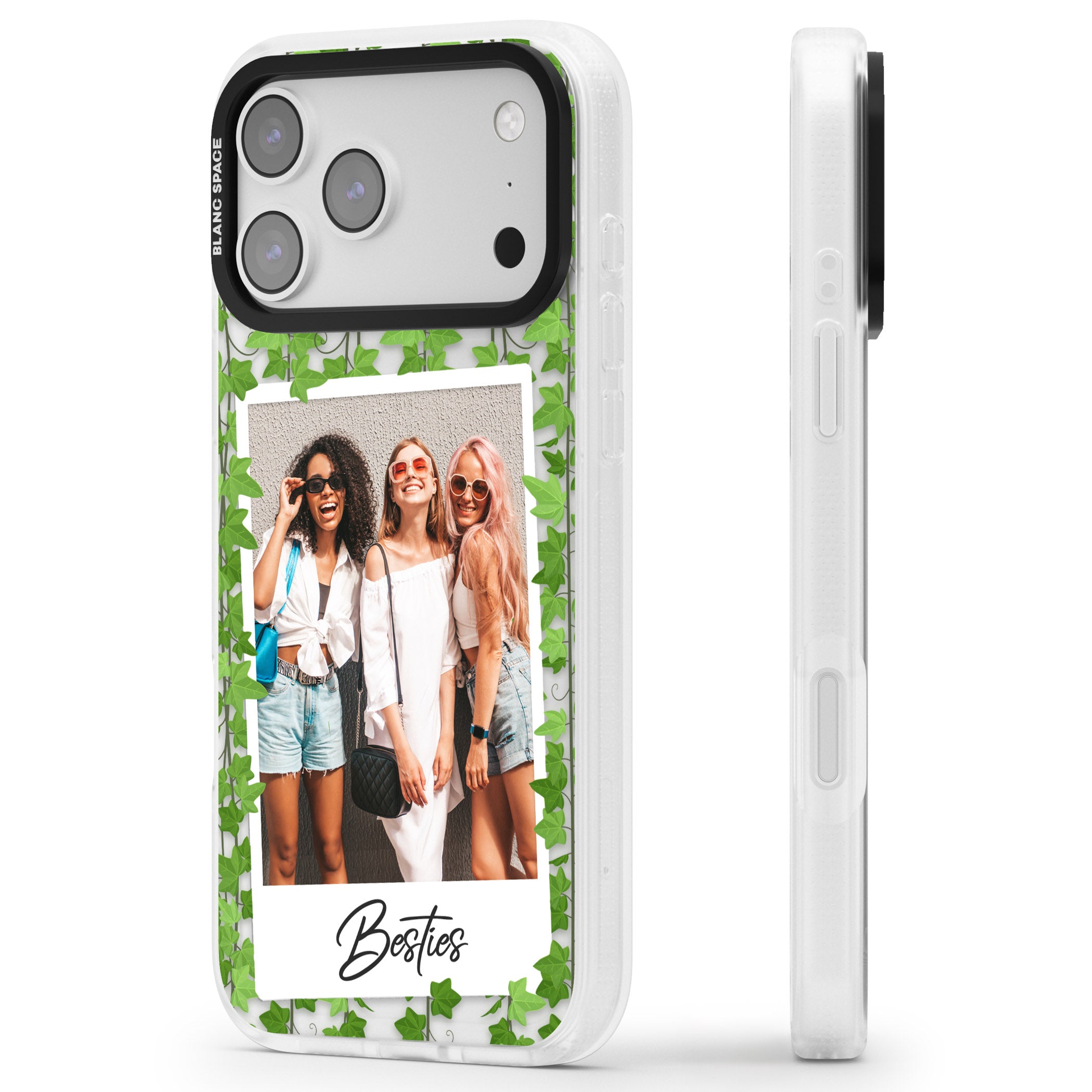 Personalised Ivy Vine Instant Photo iPhone 17 Pro Max Impact Air Clear Phone Case Side Profile