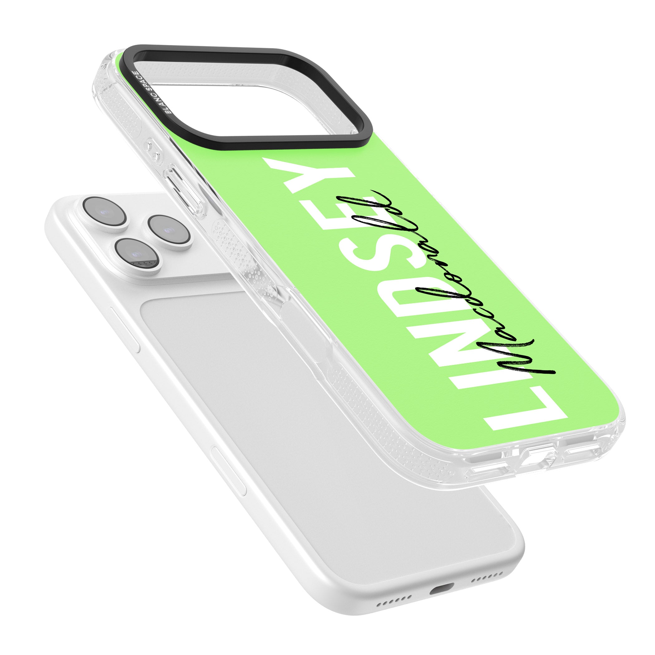 Personalised Bold Name: Lime iPhone 17 Pro Max Impact Air Clear Phone Case Colours