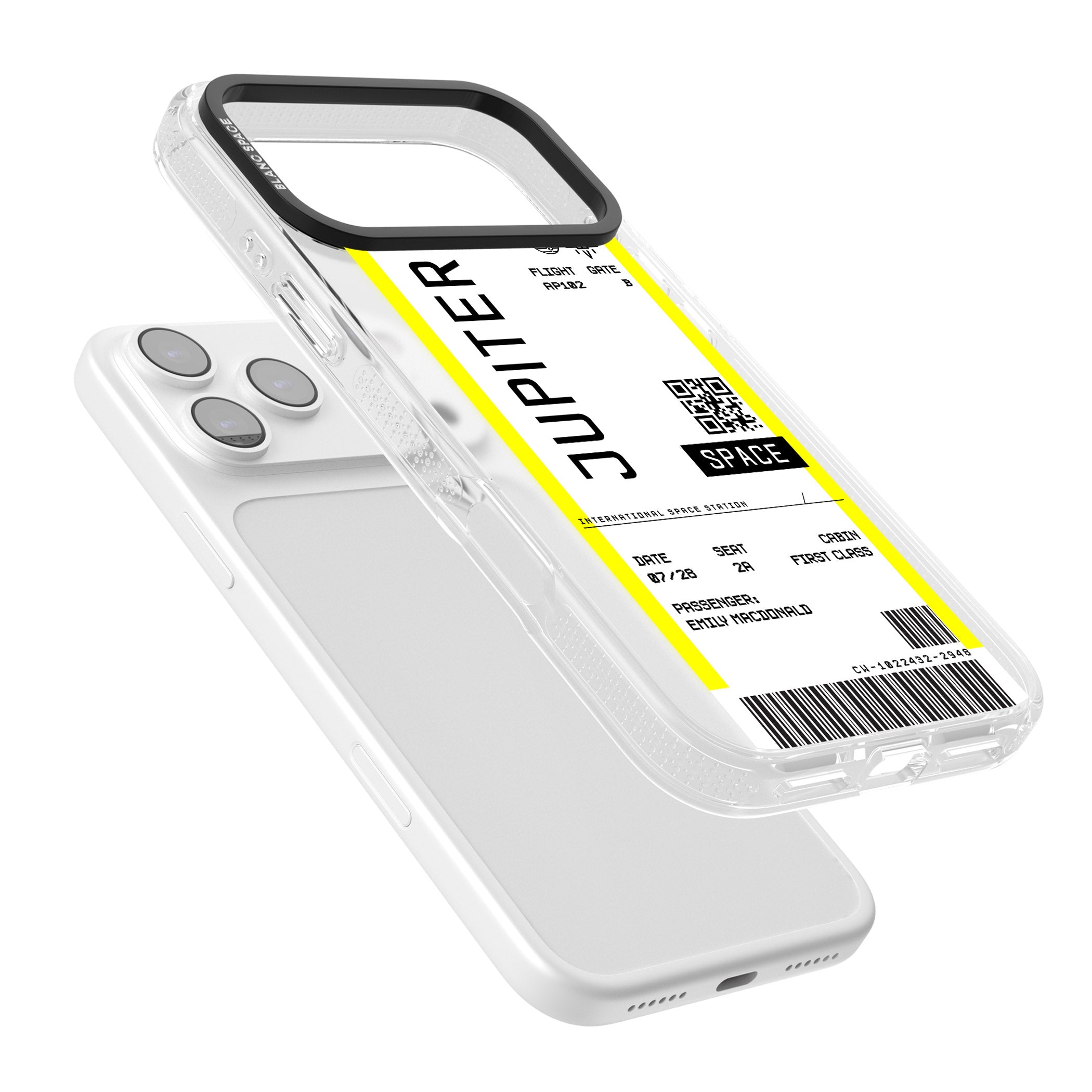 Personalised Jupiter Travel Ticket iPhone 17 Pro Max Impact Air Clear Phone Case Colours