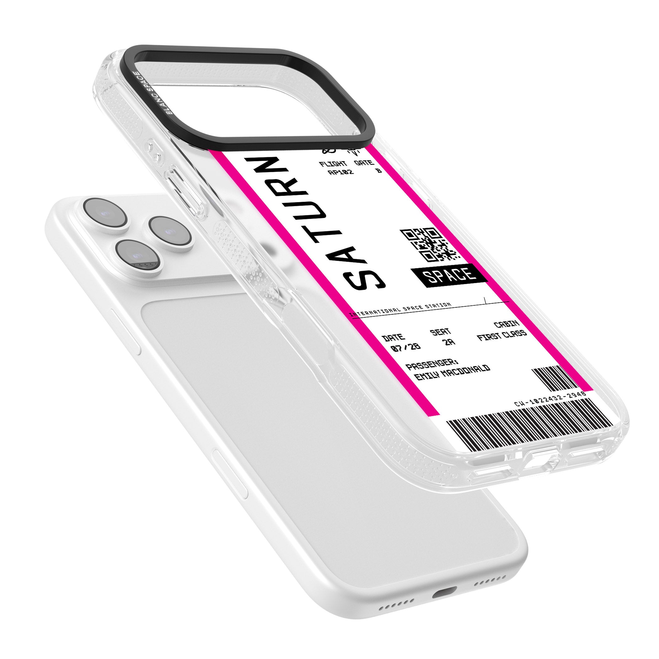 Personalised Saturn Travel Ticket iPhone 17 Pro Max Impact Air Clear Phone Case Colours