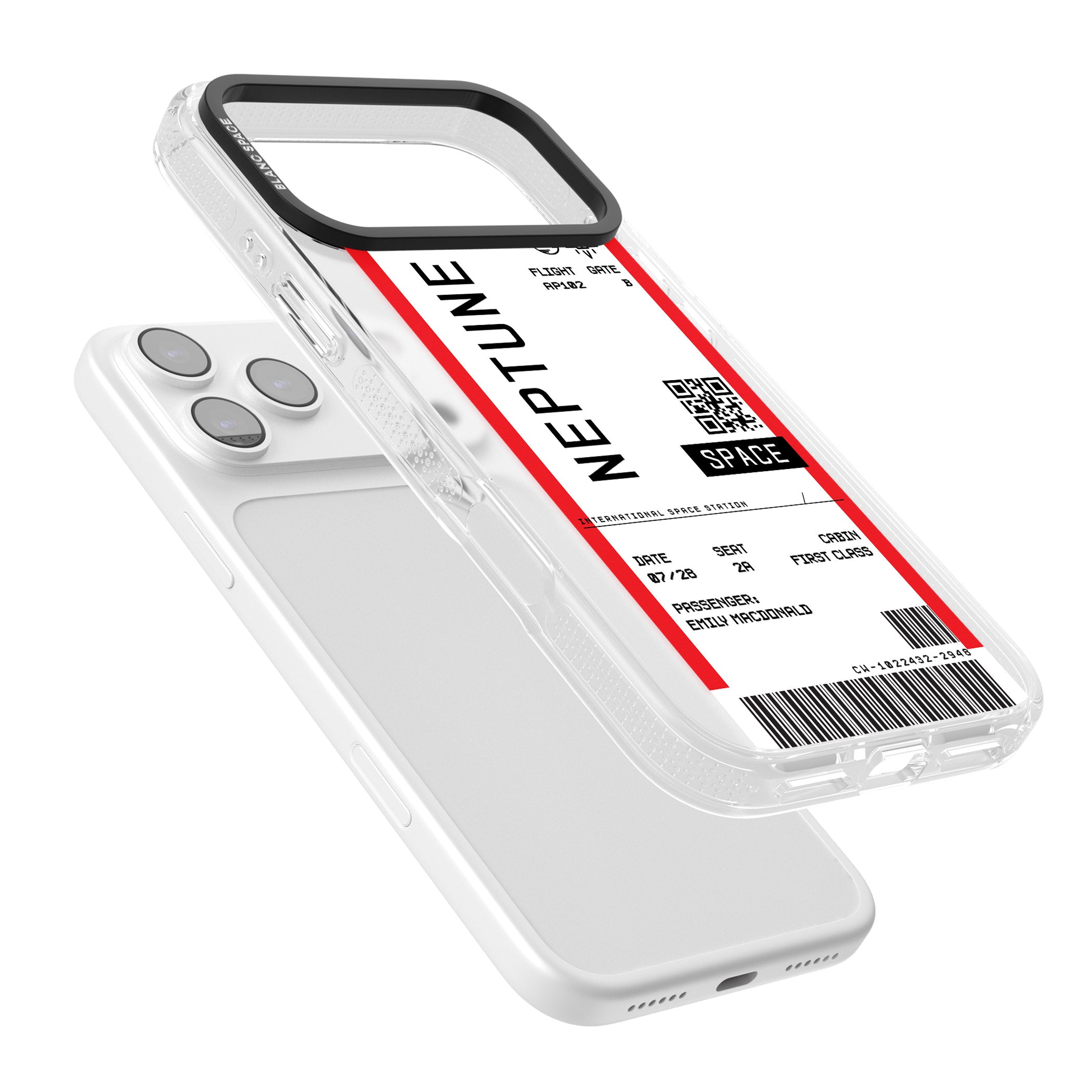 Personalised Neptune Travel Ticket iPhone 17 Pro Max Impact Air Clear Phone Case Colours