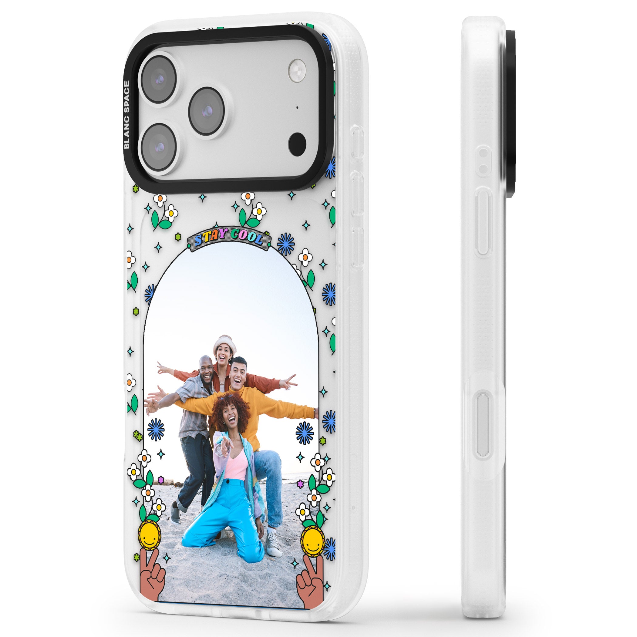 Personalised Summer Photo Frame iPhone 17 Pro Max Impact Air Clear Phone Case Side Profile