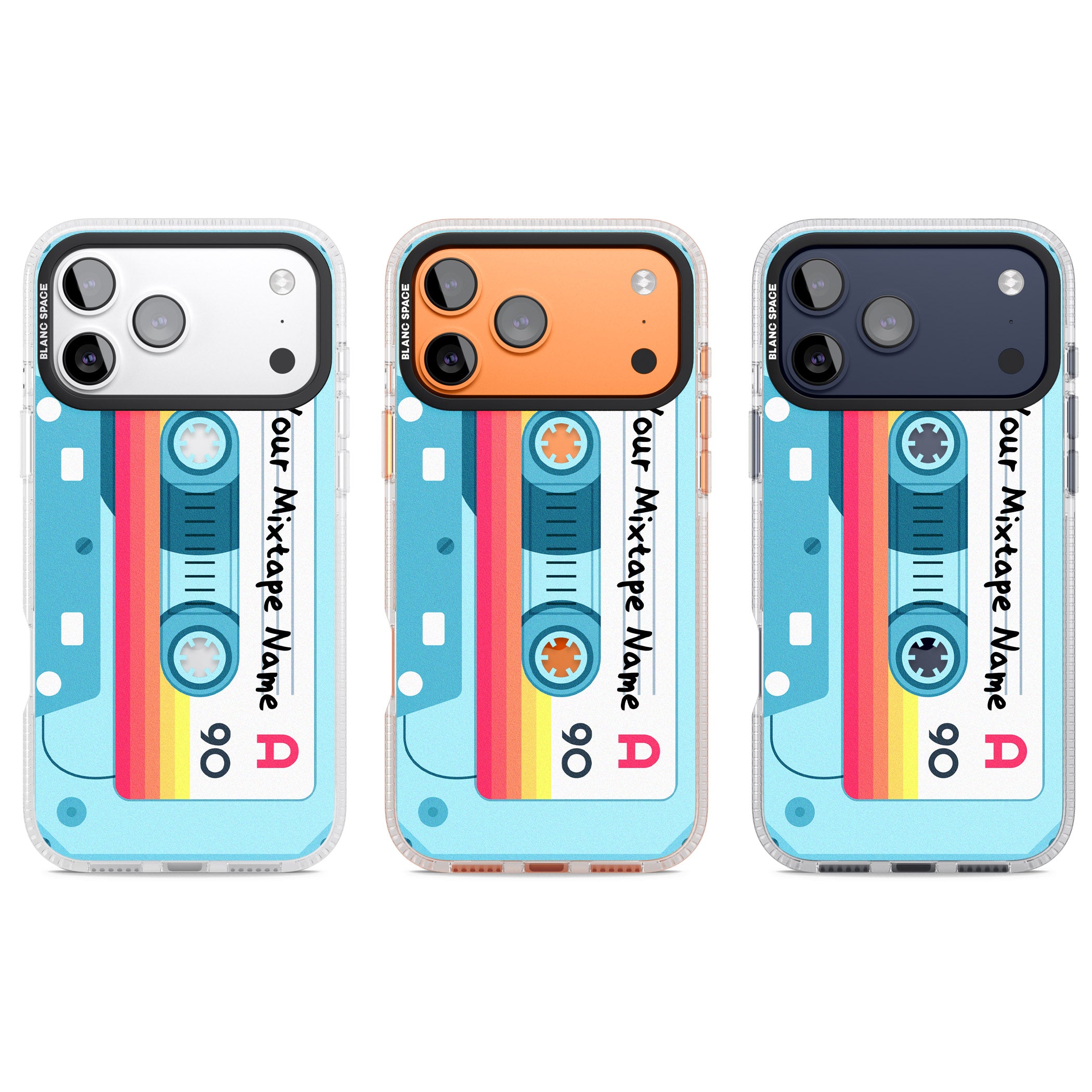 Personalised Retro Mixtape Sporty iPhone 17 Pro Impact Air Clear Phone Case APT Impact Protection