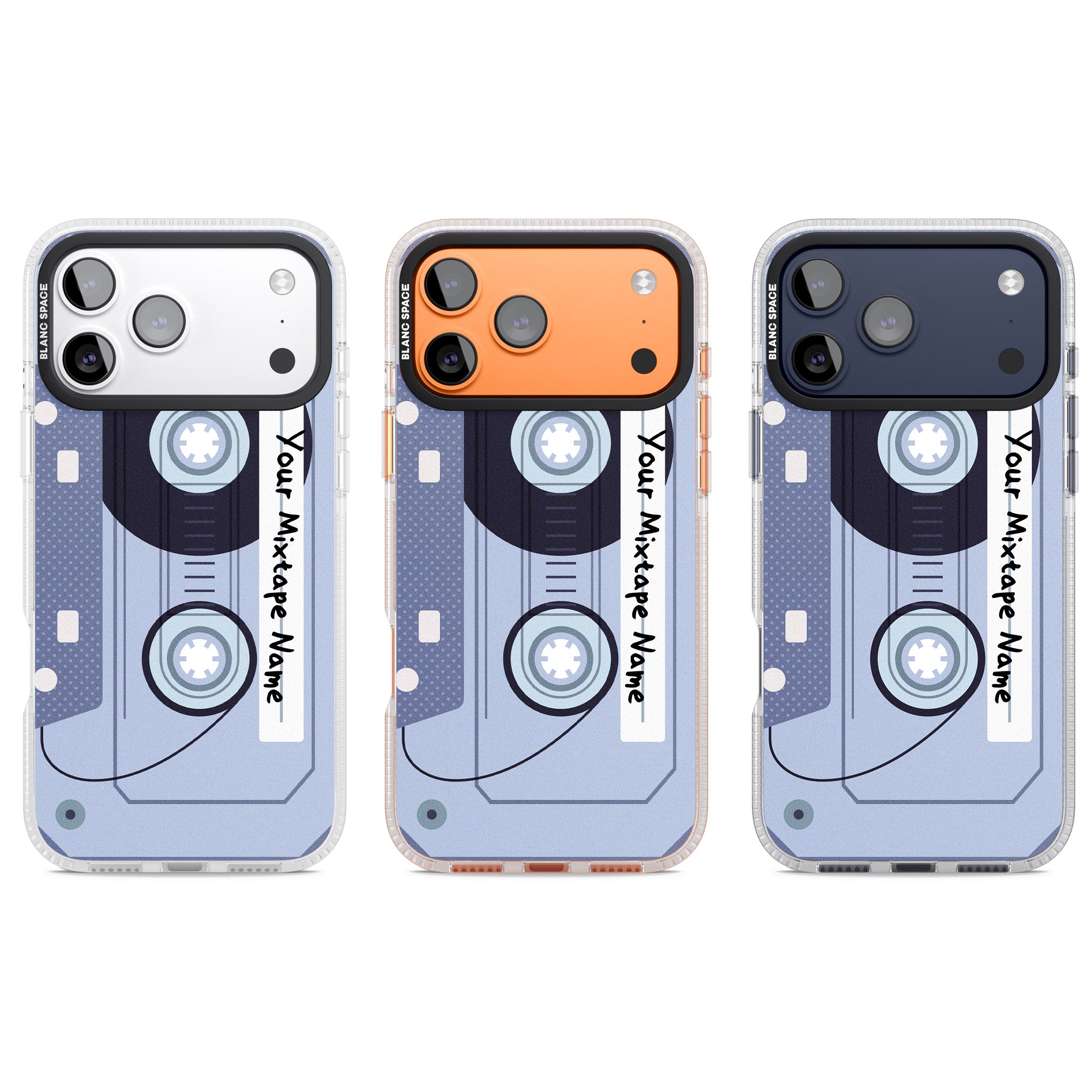 Personalised Retro Mixtape Industrial iPhone 17 Pro Impact Air Clear Phone Case APT Impact Protection