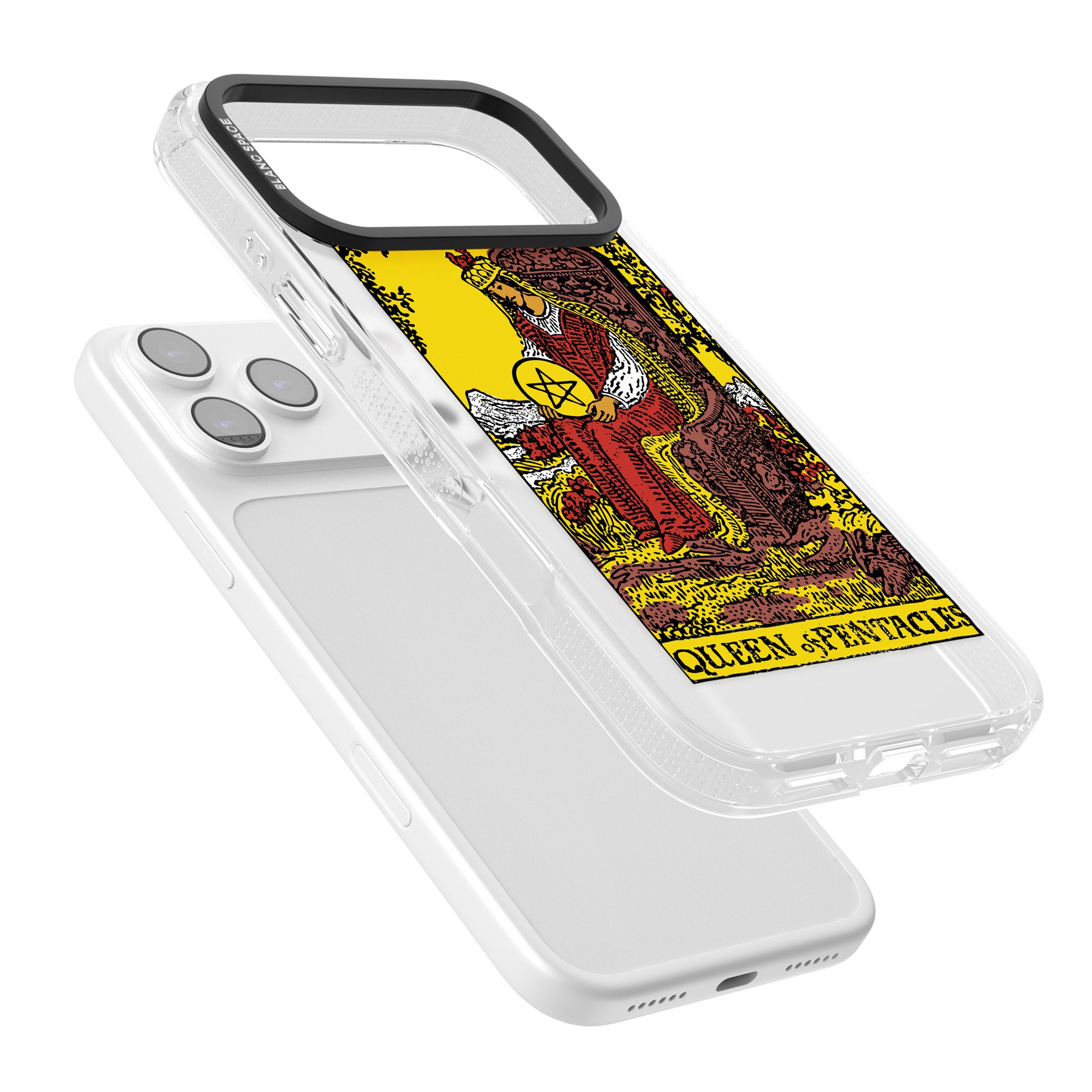Personalised Queen Of Pentacles Tarot Card (Color) iPhone 17 Pro Max Impact Air Clear Phone Case Colours