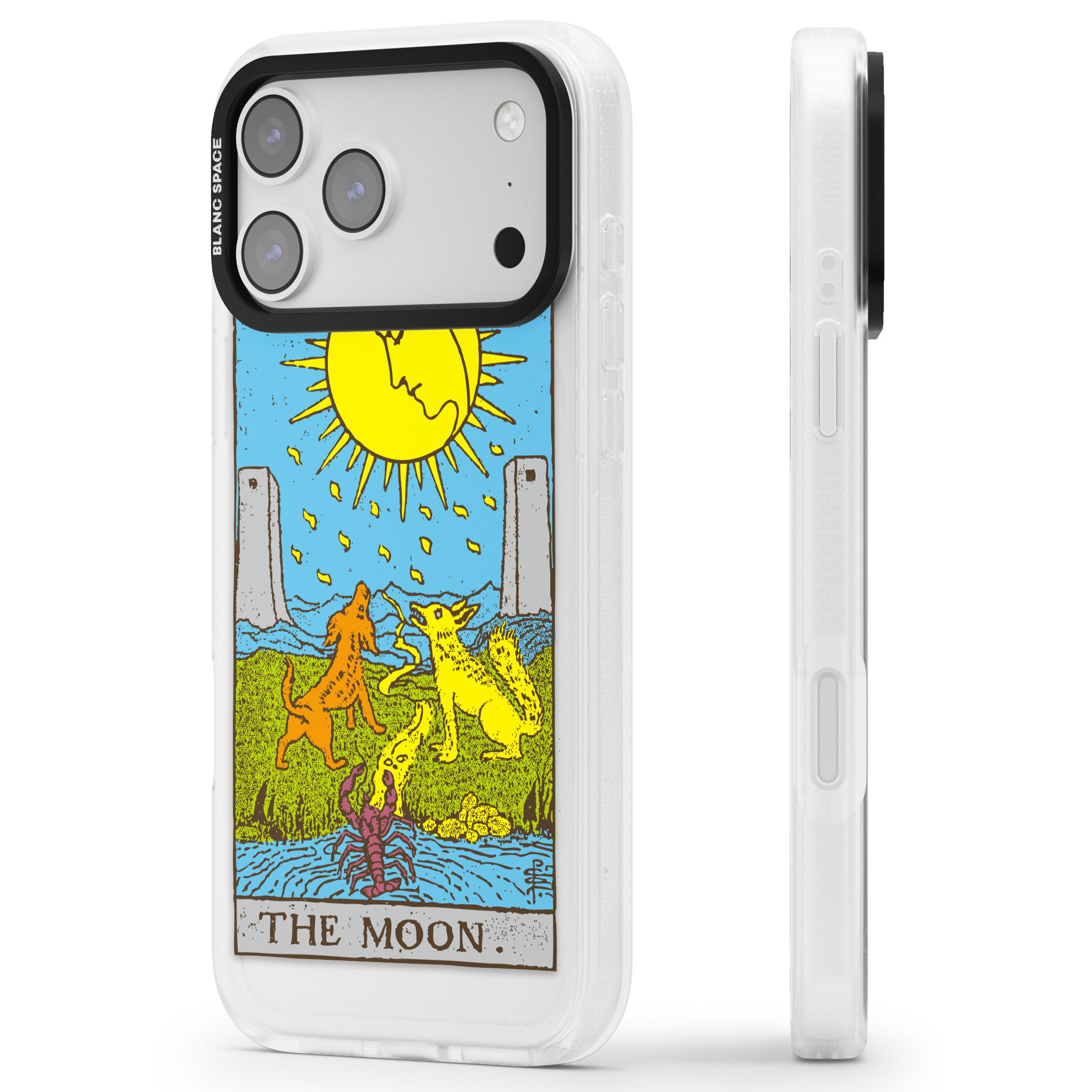 Personalised The Moon Tarot Card (Color) iPhone 17 Pro Max Impact Air Clear Phone Case Side Profile