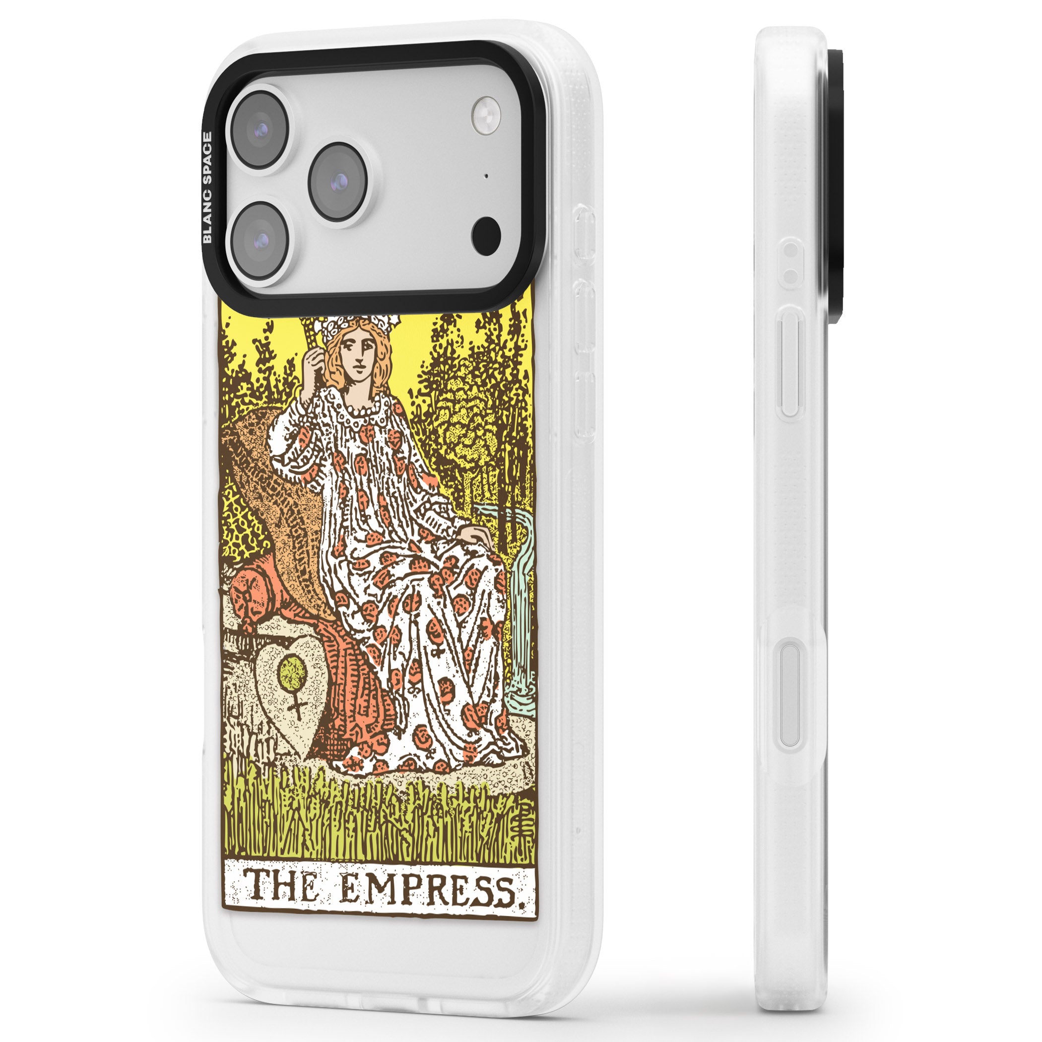 Personalised The Empress Tarot Card (Color) iPhone 17 Pro Max Impact Air Clear Phone Case Side Profile